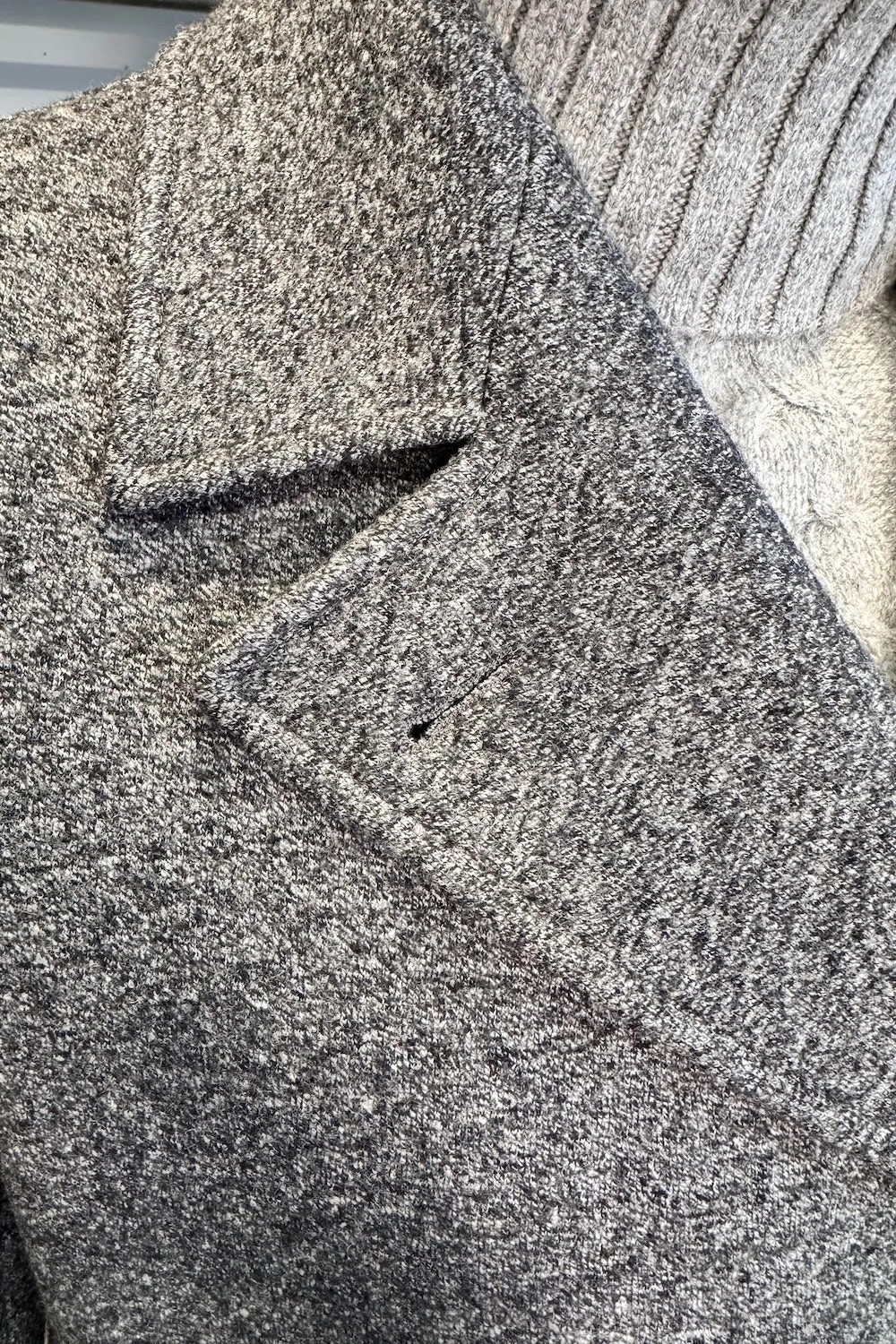 Knit Pea Coat in Heathered Charcoal