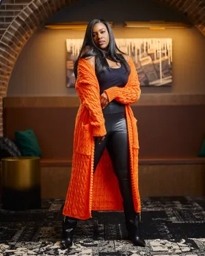 Knitted | Cardigan | Orange