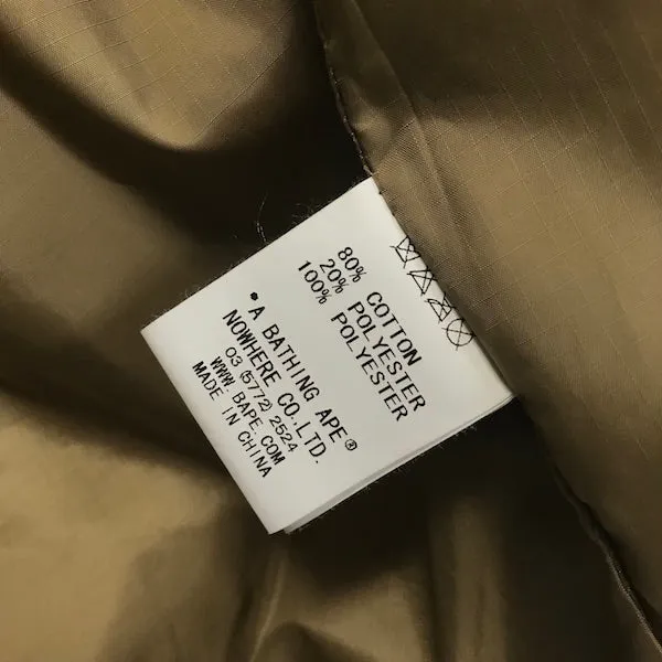 [L] A Bathing Ape Bape Fur Collar Corduroy Down Jacket