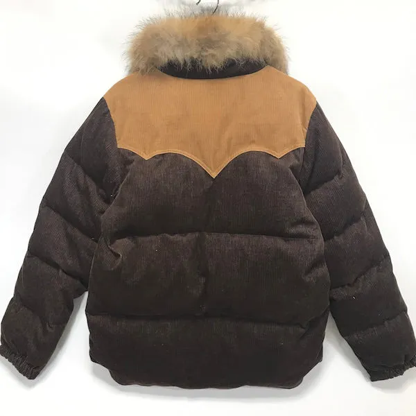 [L] A Bathing Ape Bape Fur Collar Corduroy Down Jacket