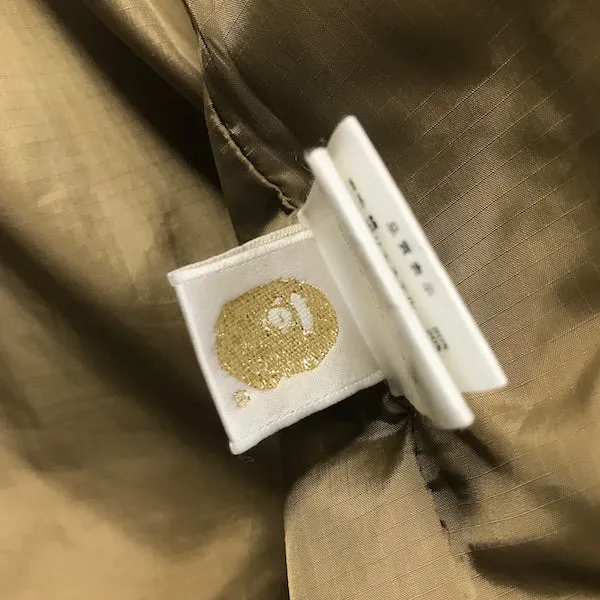 [L] A Bathing Ape Bape Fur Collar Corduroy Down Jacket