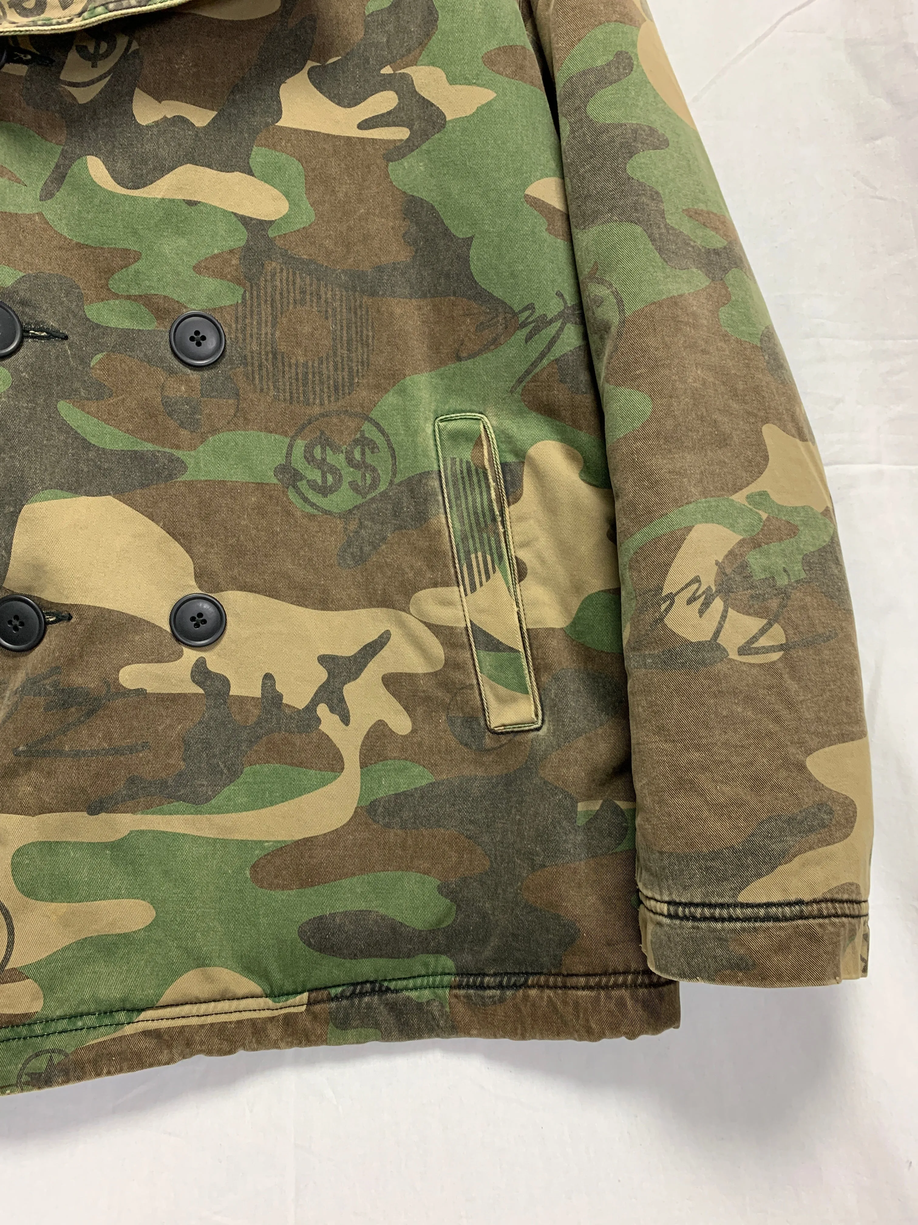 [L] Futura Laboratories Camo Cotton Pea Coat