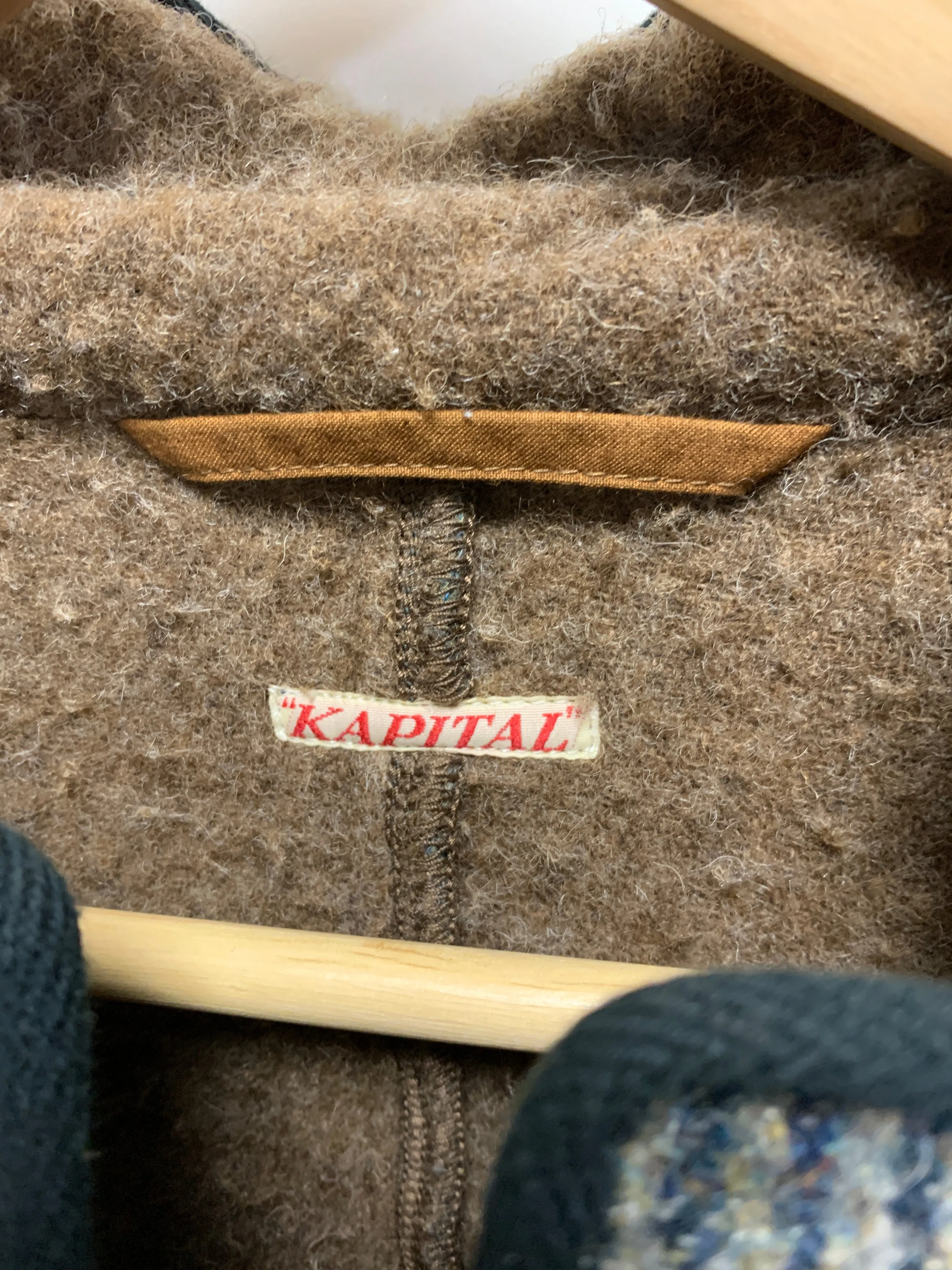 [L] Kapital Fleece Snap Button 3 Button Jacket Navy