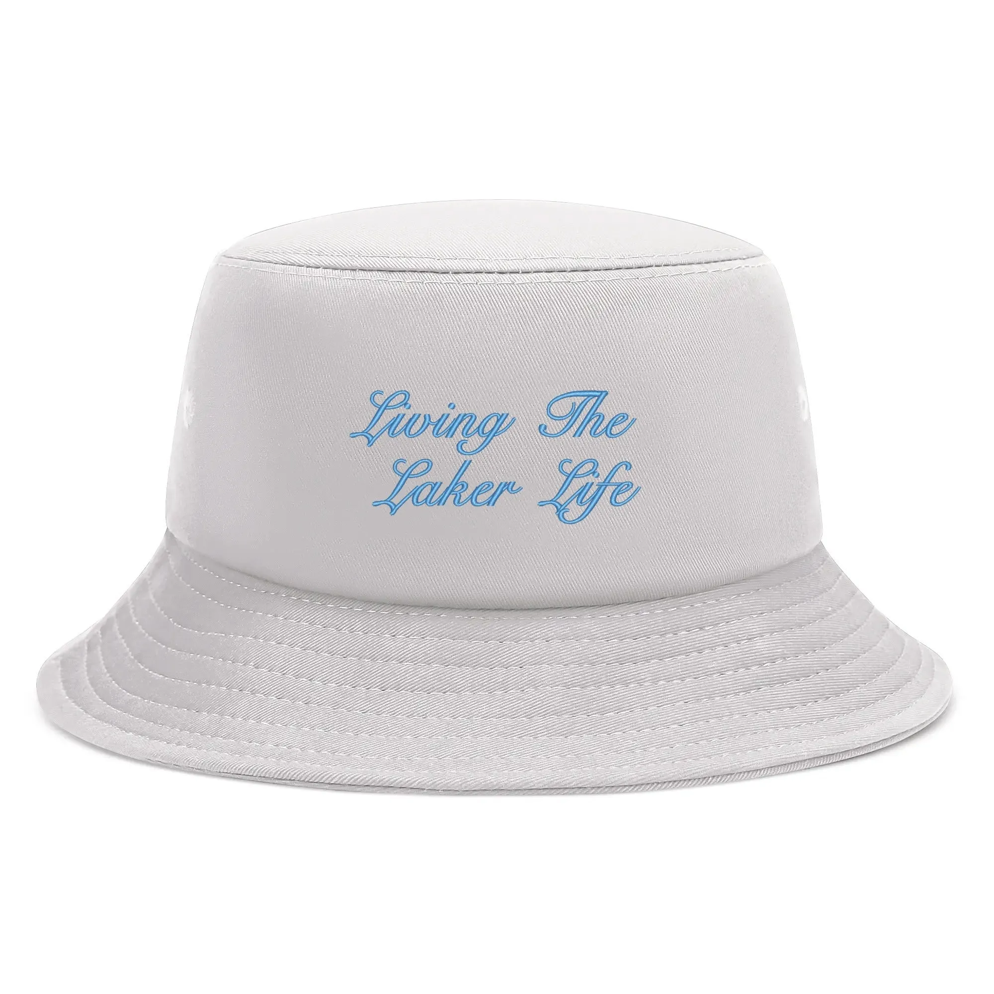 Lake Life Embroidered Text Fishermans Bucket Hat