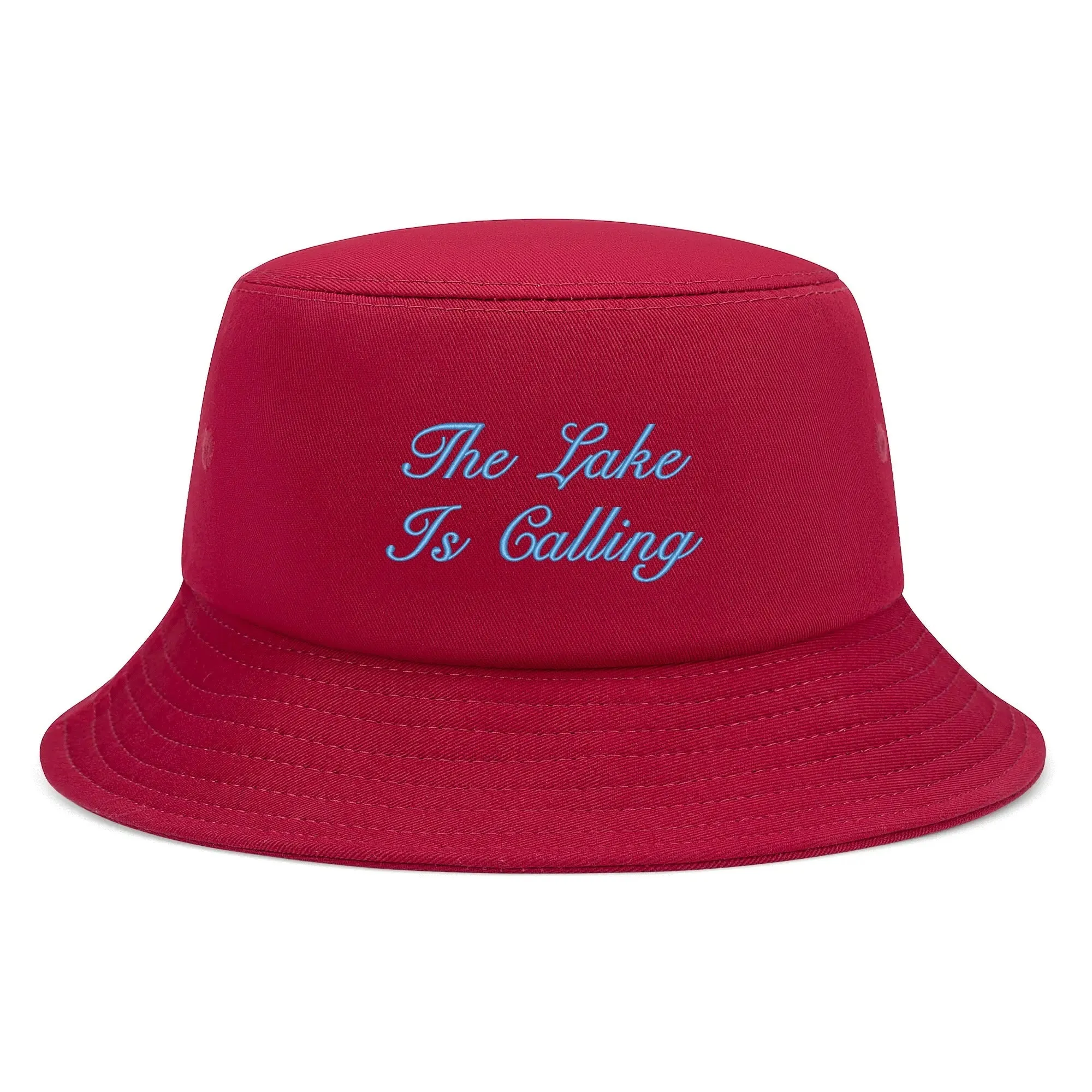 Lake Life Embroidered Text Fishermans Bucket Hat