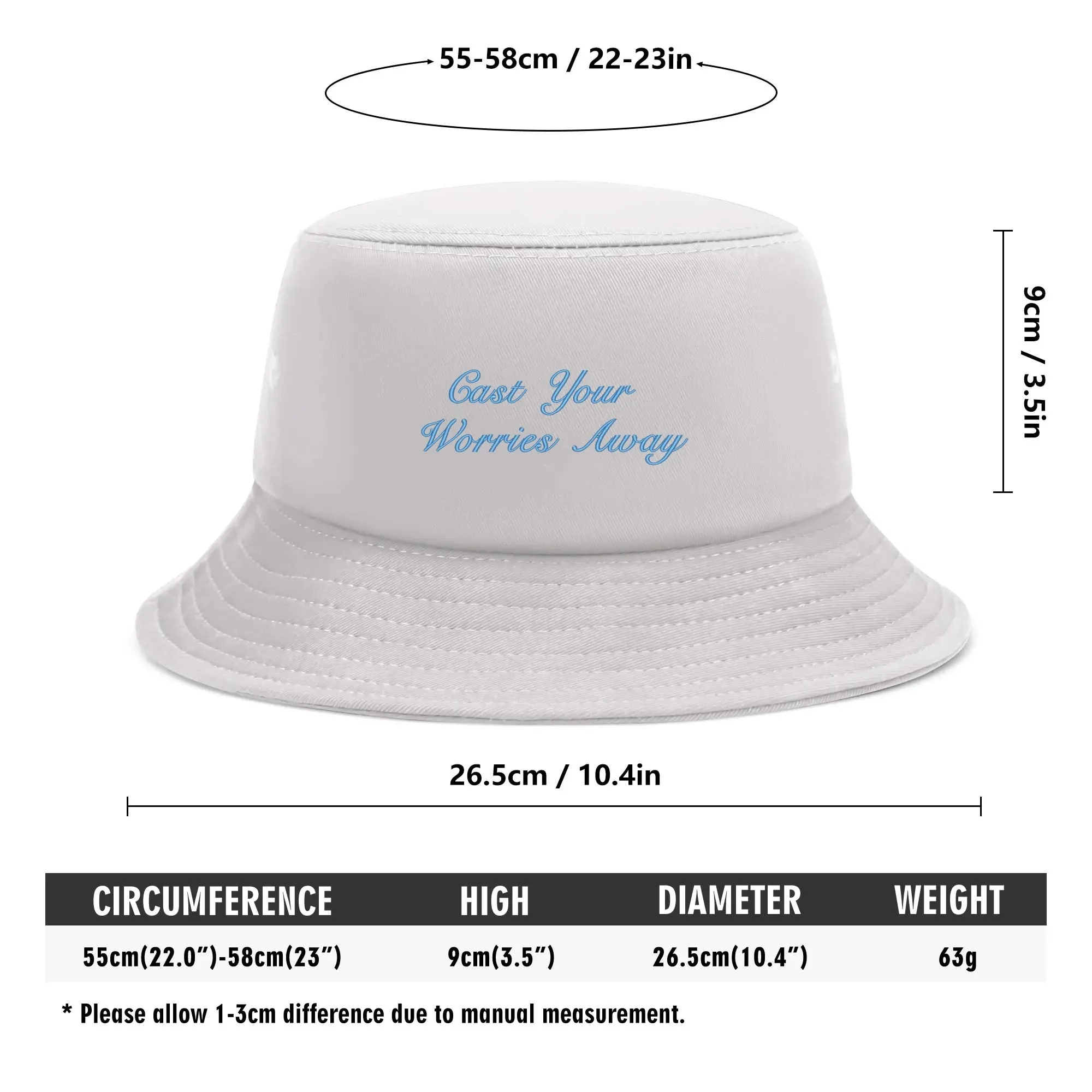 Lake Life Embroidered Text Fishermans Bucket Hat