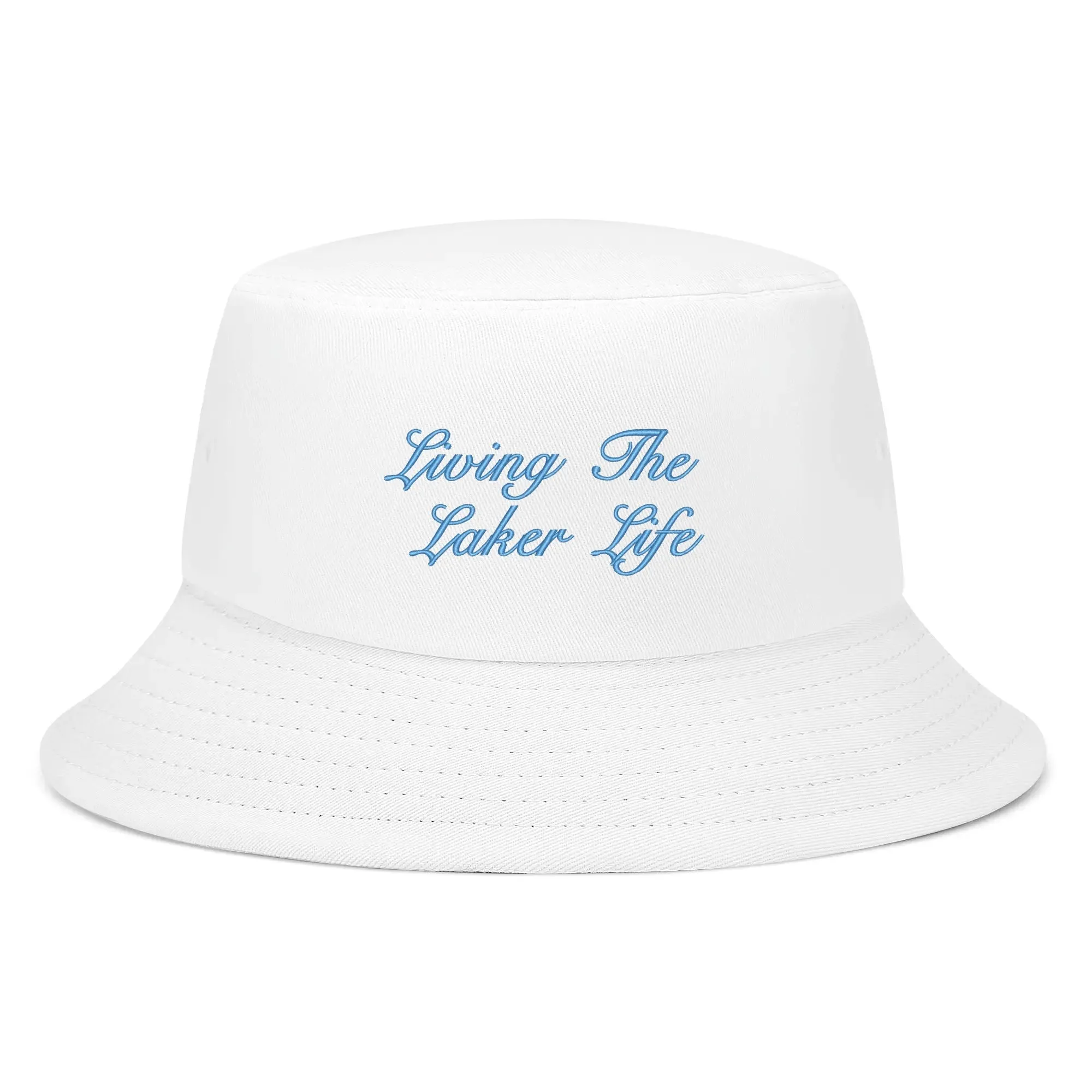 Lake Life Embroidered Text Fishermans Bucket Hat