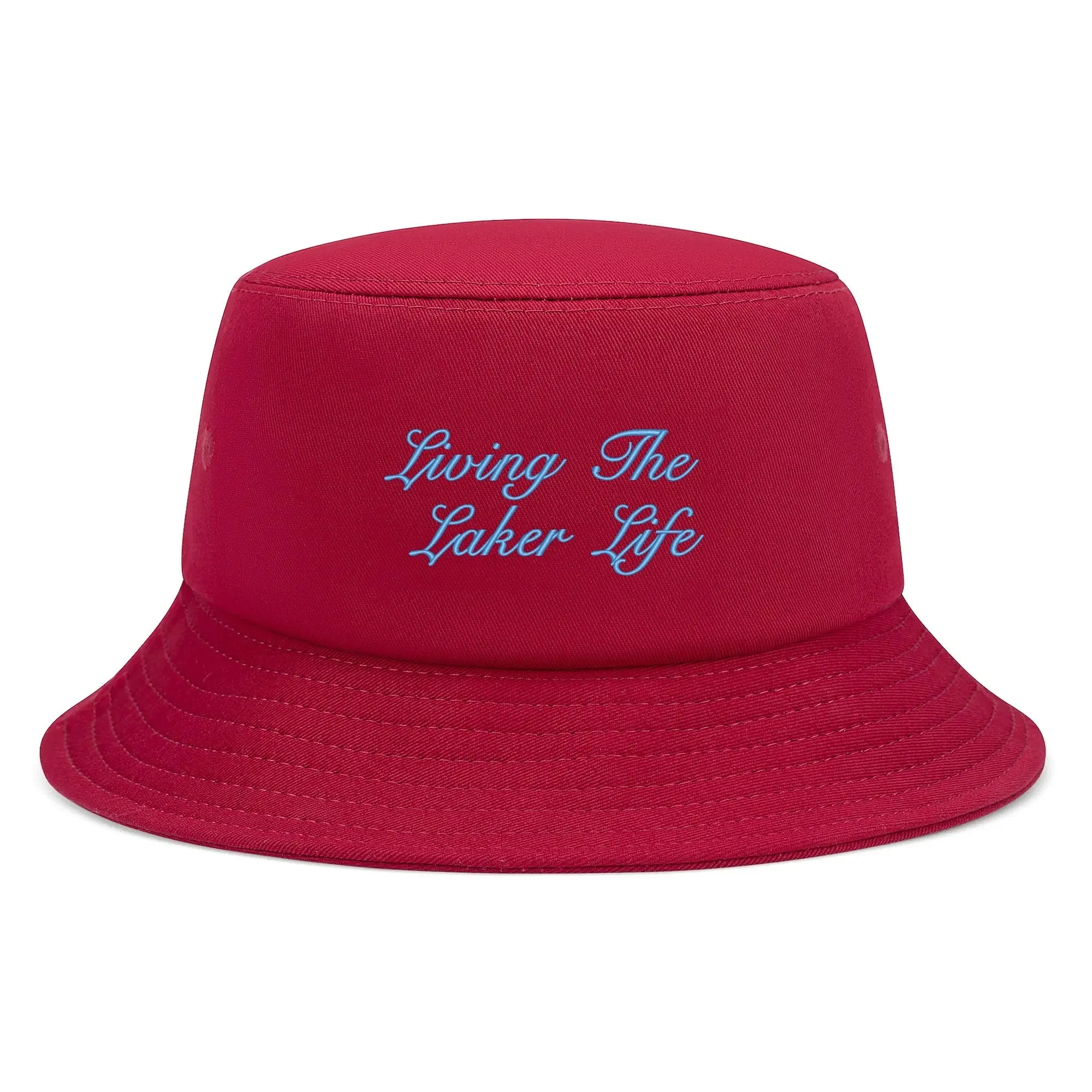 Lake Life Embroidered Text Fishermans Bucket Hat
