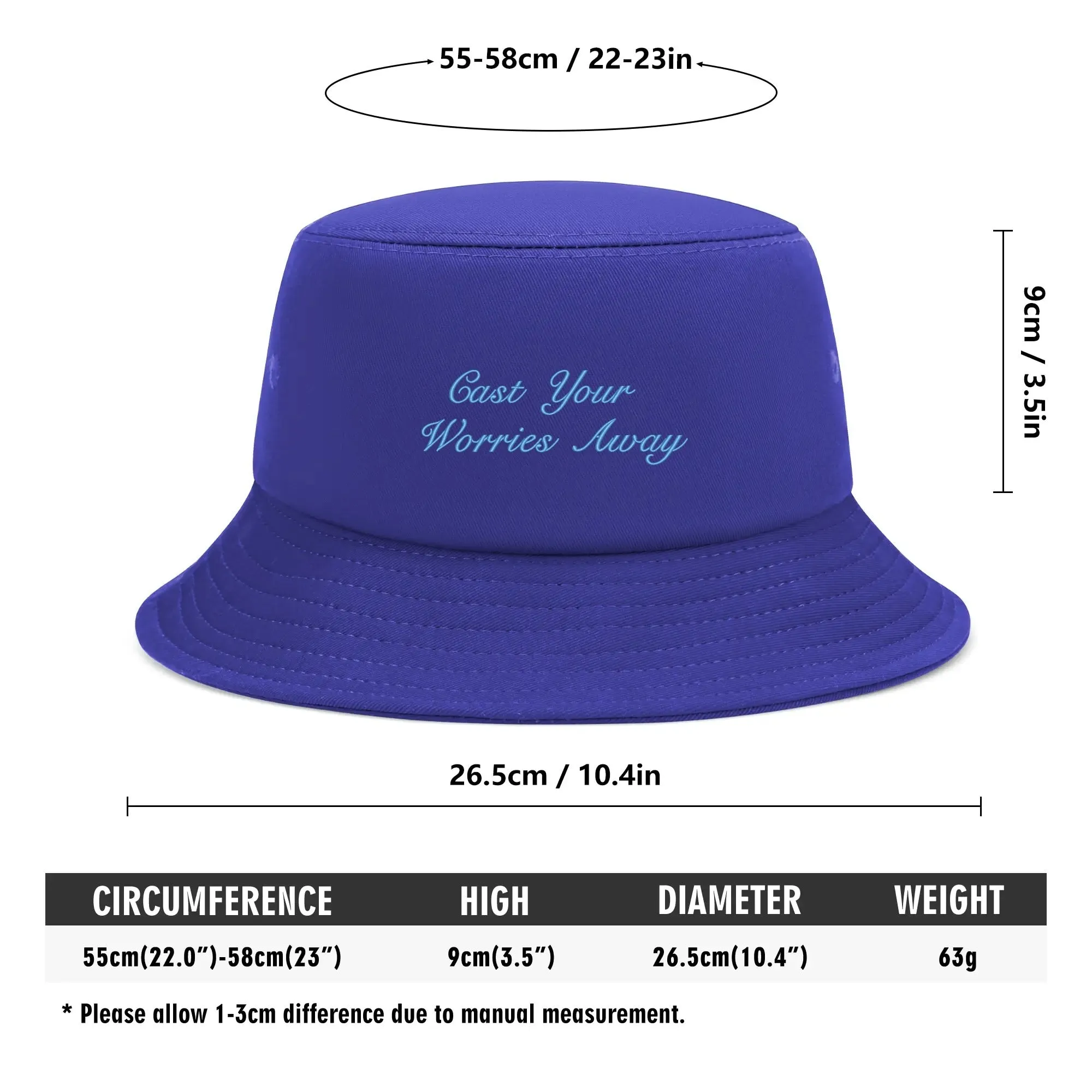 Lake Life Embroidered Text Fishermans Bucket Hat