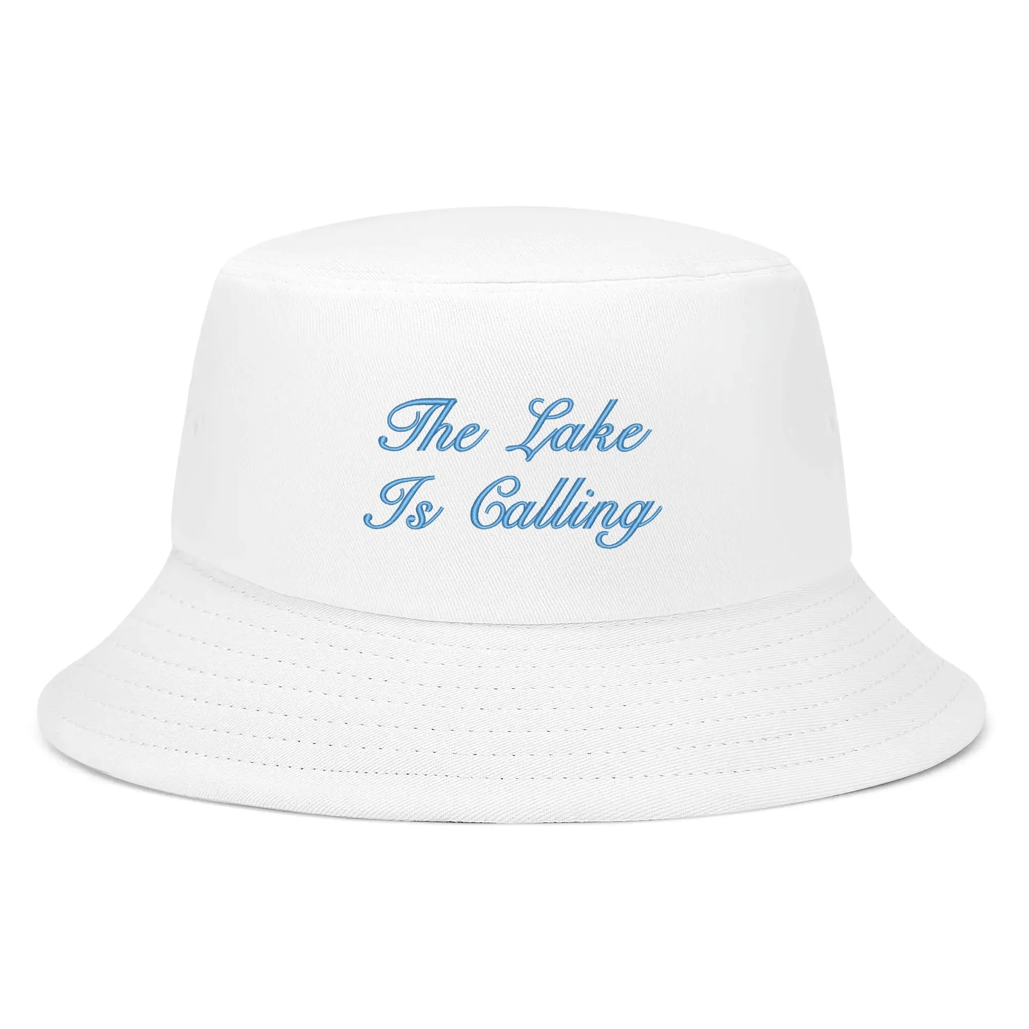 Lake Life Embroidered Text Fishermans Bucket Hat