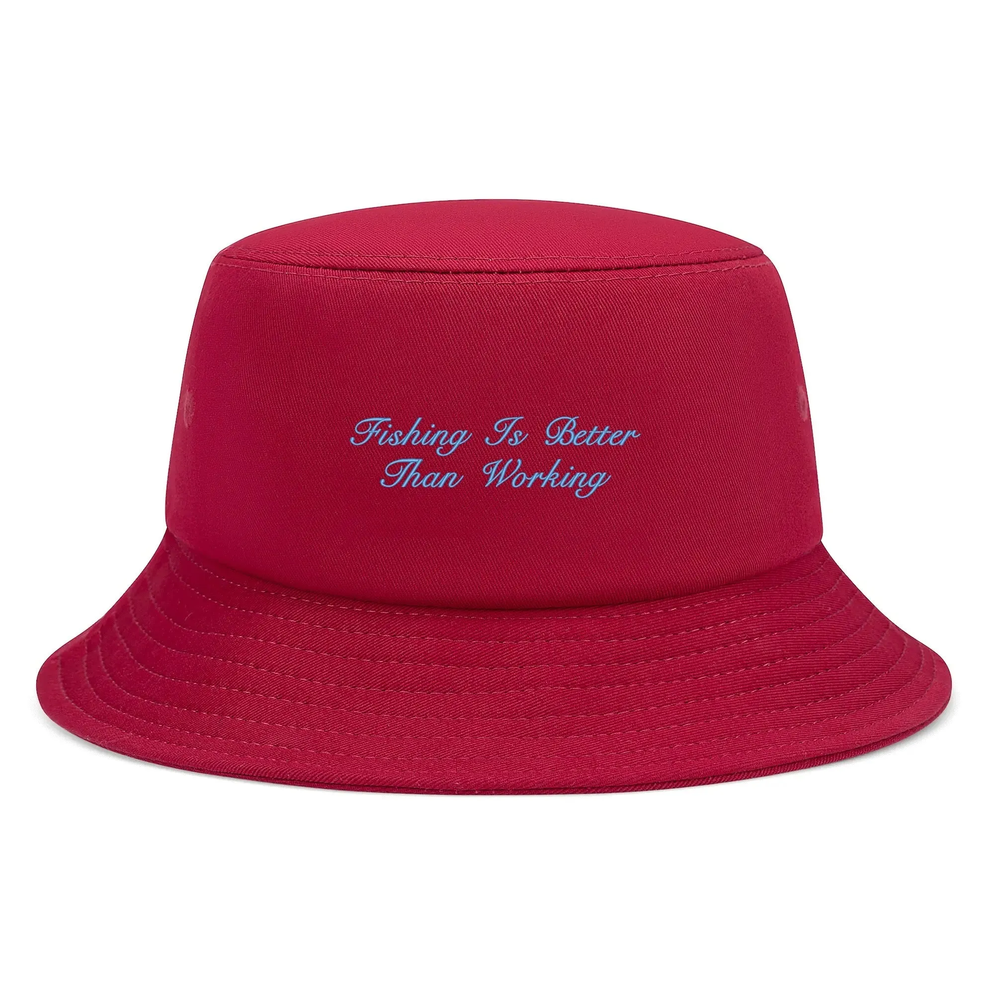 Lake Life Embroidered Text Fishermans Bucket Hat