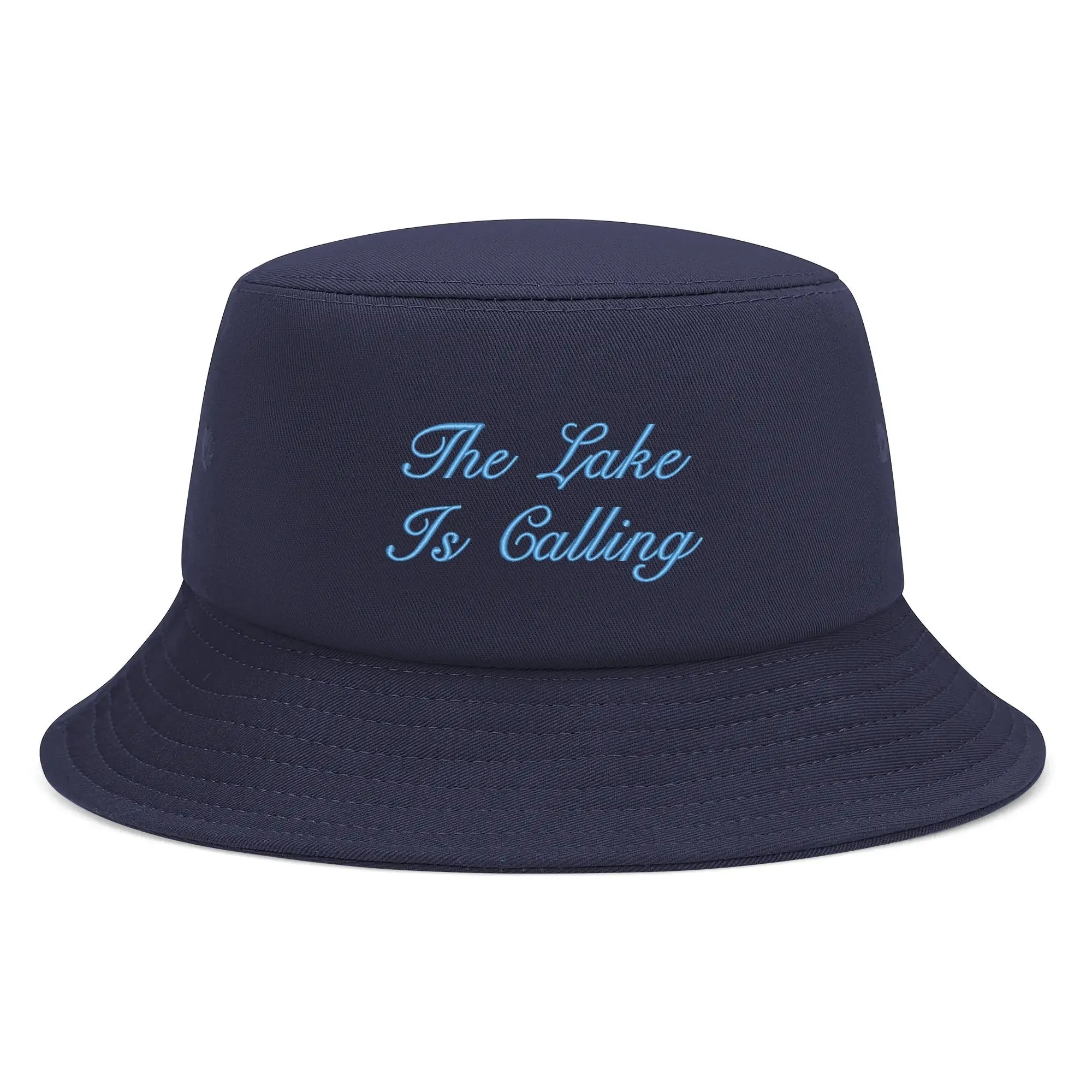 Lake Life Embroidered Text Fishermans Bucket Hat
