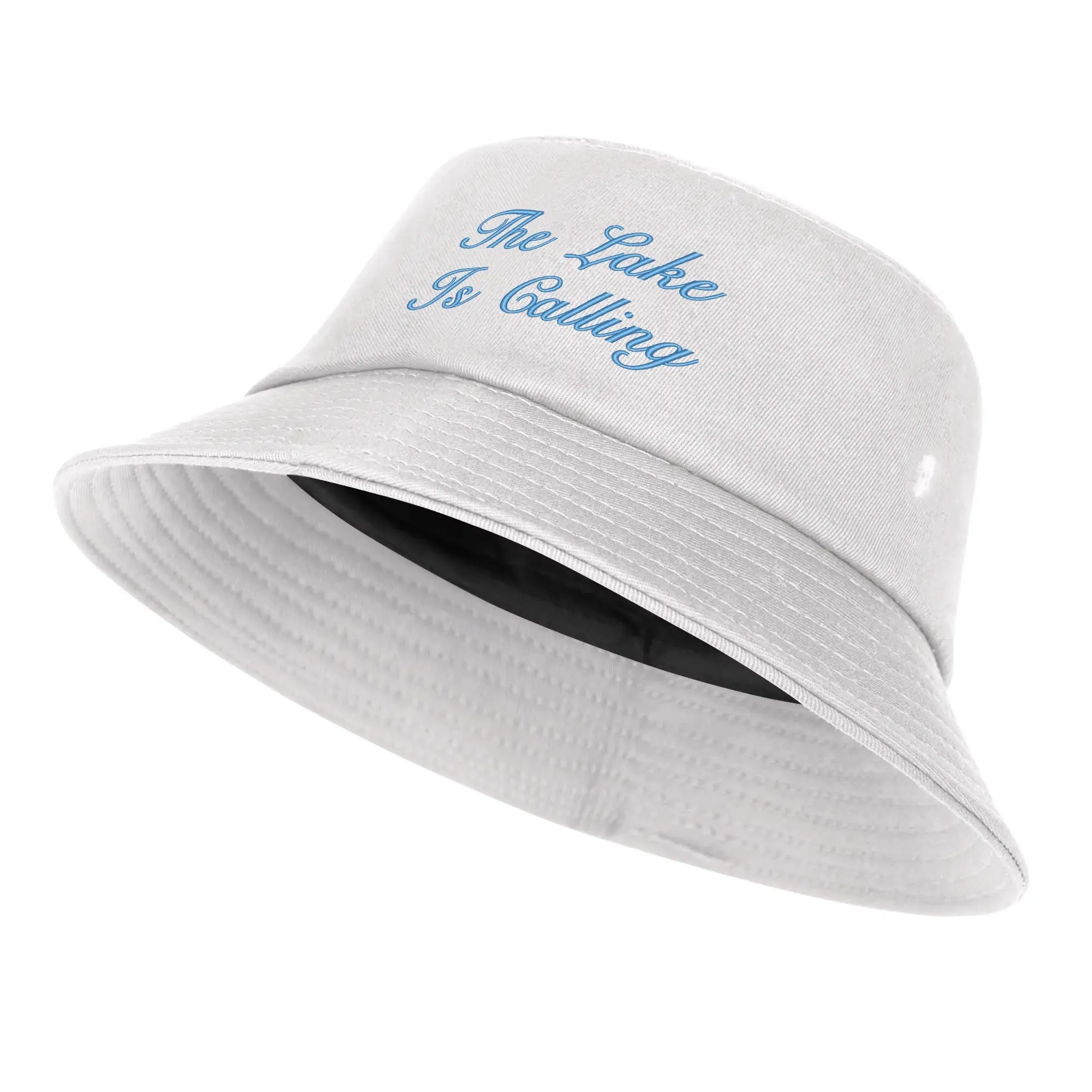 Lake Life Embroidered Text Fishermans Bucket Hat