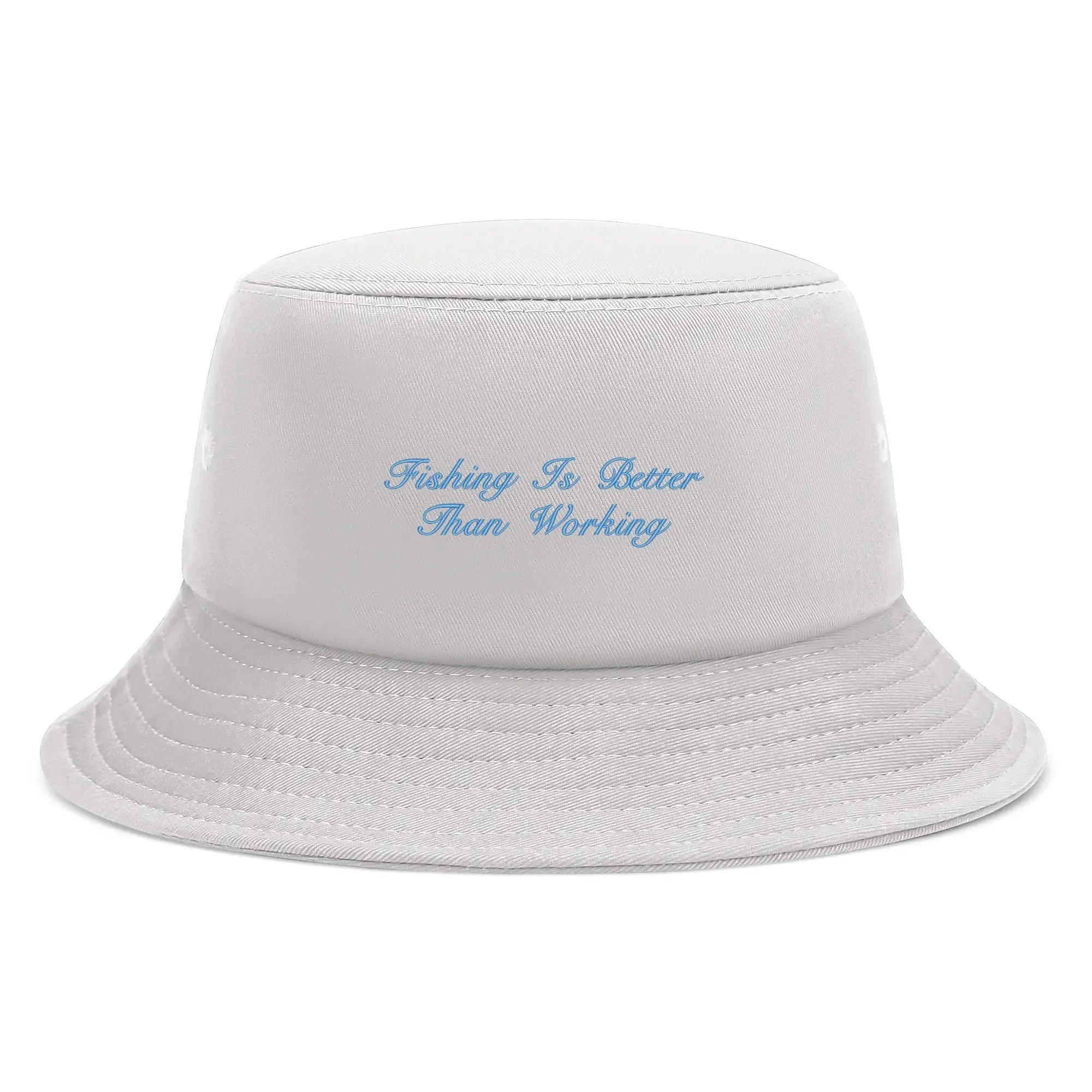 Lake Life Embroidered Text Fishermans Bucket Hat