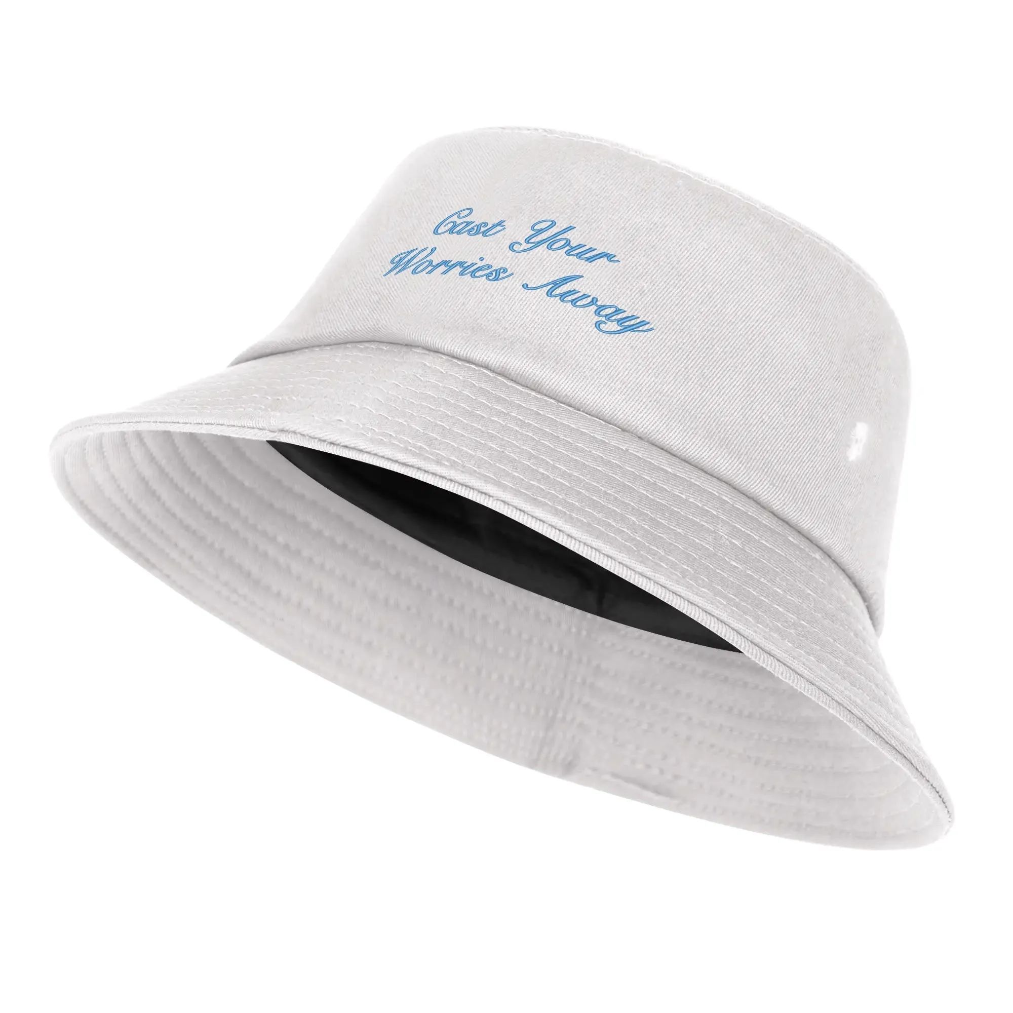 Lake Life Embroidered Text Fishermans Bucket Hat