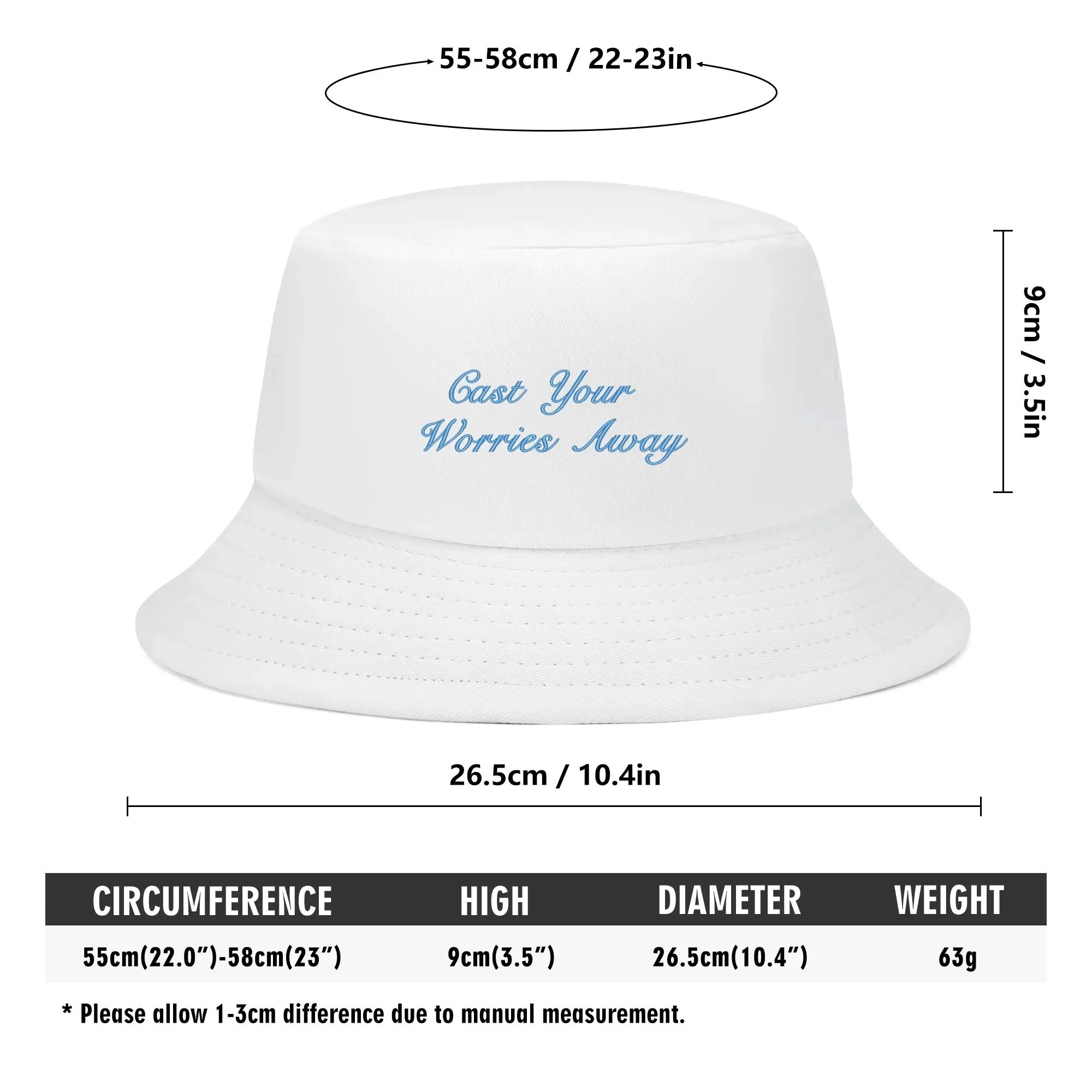 Lake Life Embroidered Text Fishermans Bucket Hat
