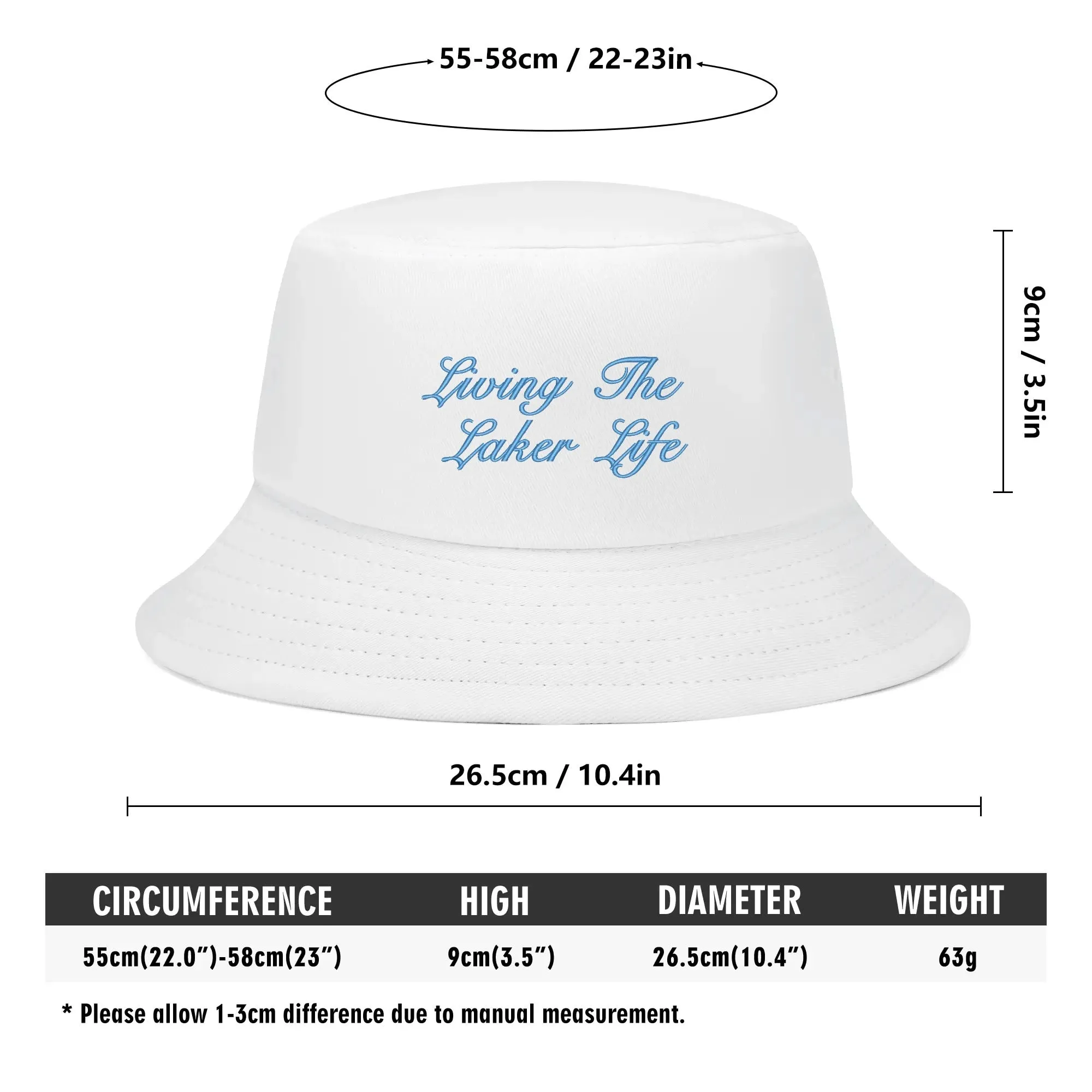 Lake Life Embroidered Text Fishermans Bucket Hat