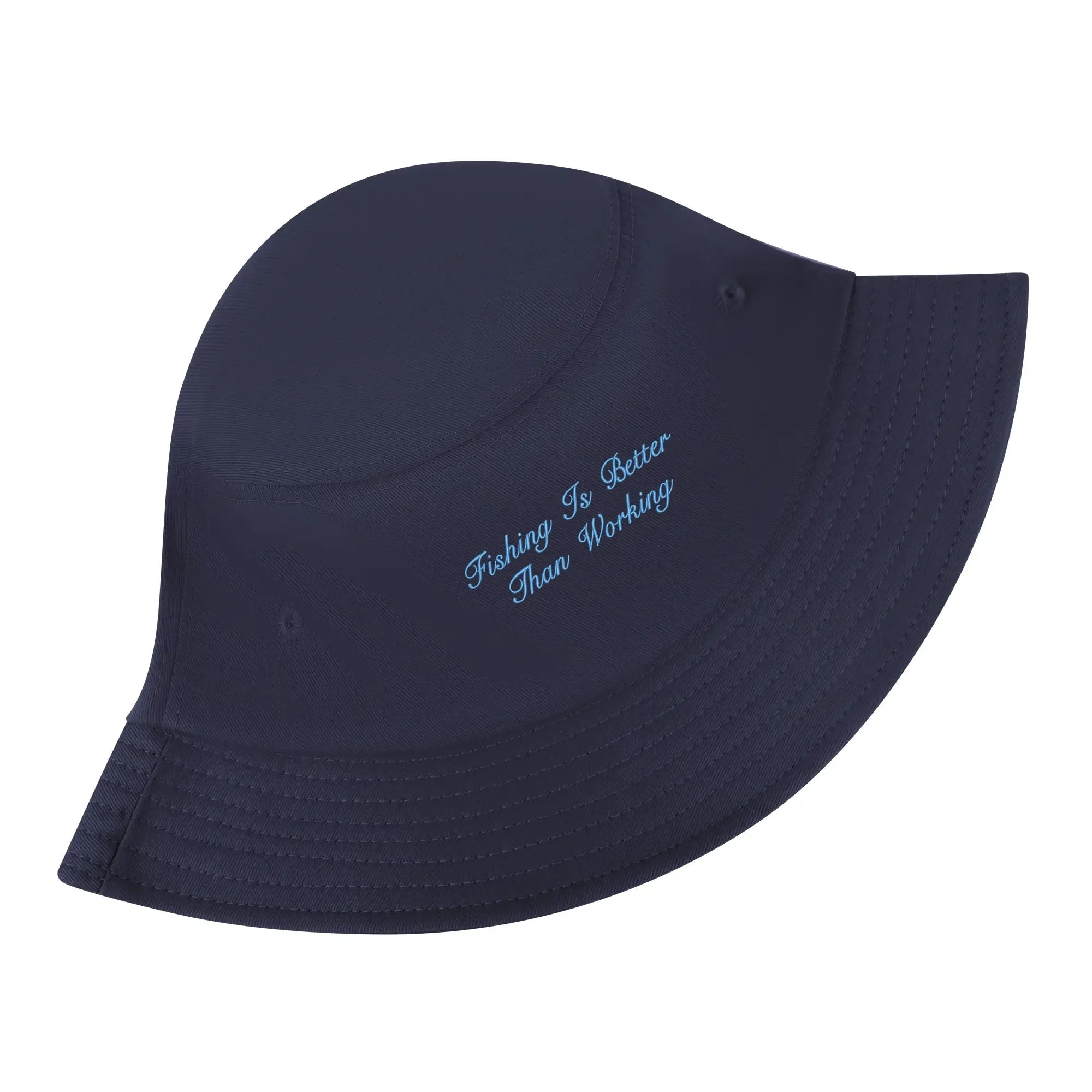 Lake Life Embroidered Text Fishermans Bucket Hat