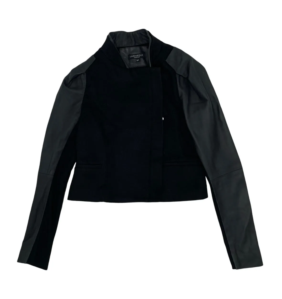 LAMARQUE collection leather/wool crop jacket - S