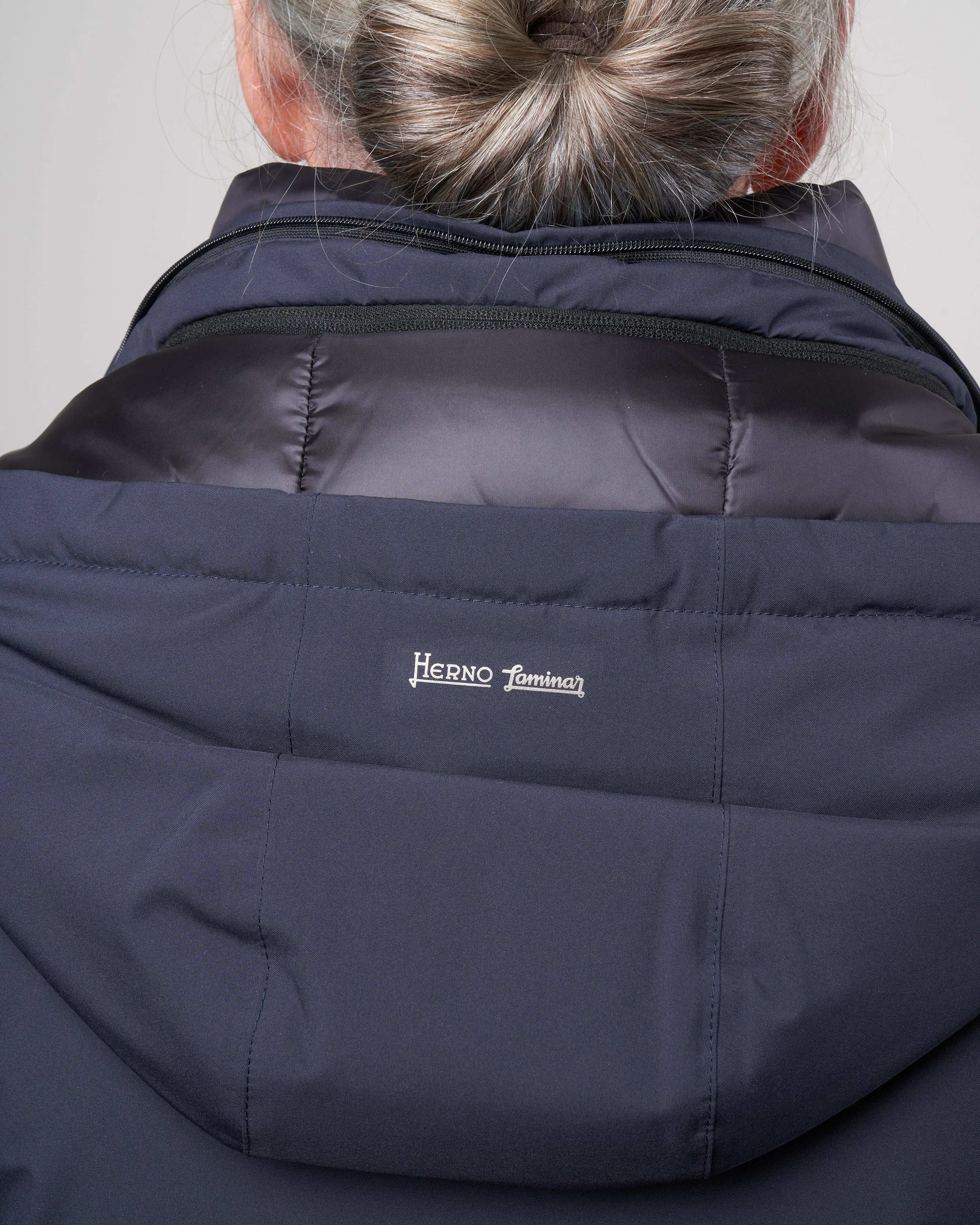 laminar 2 ply hi-low coat - navy