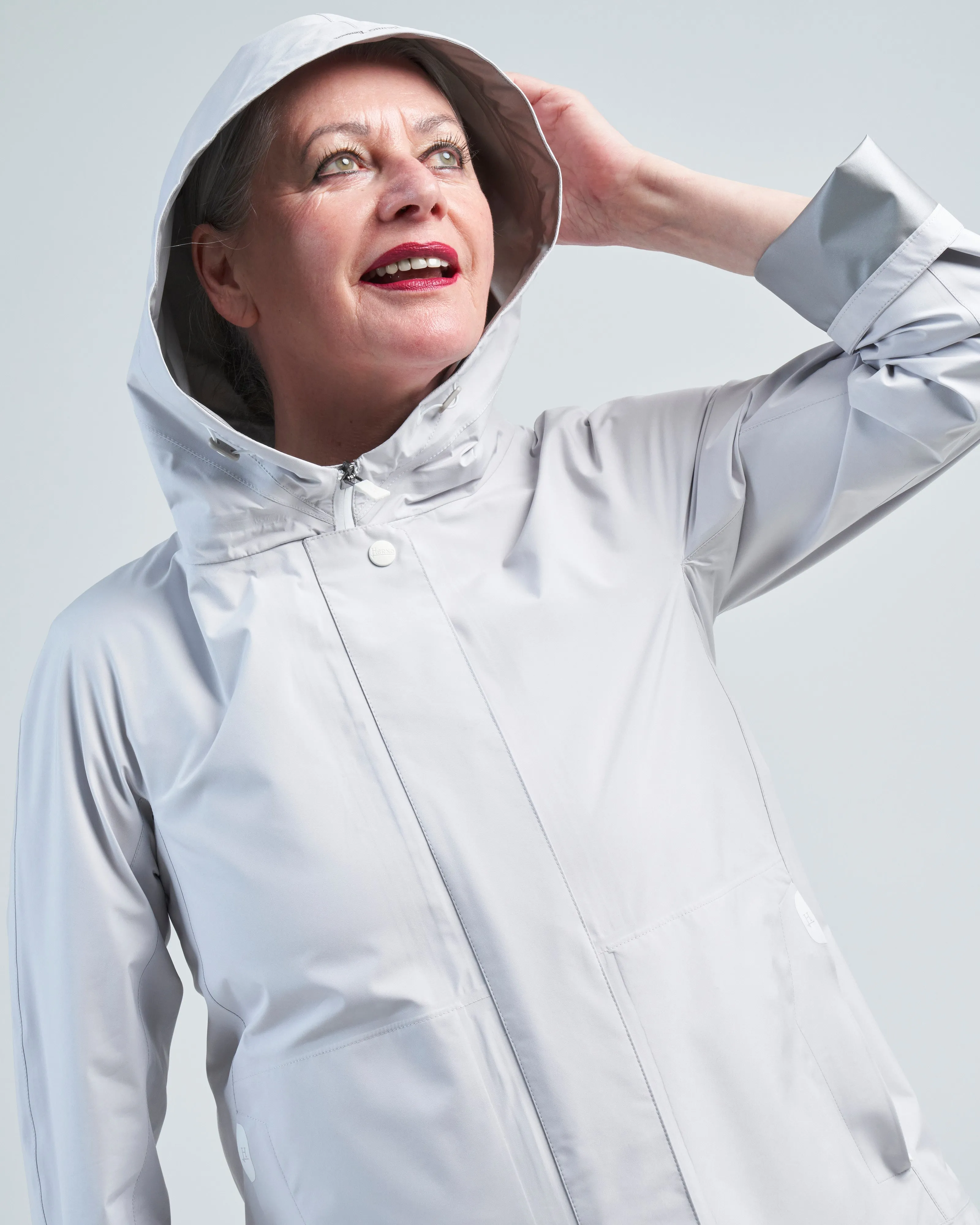 laminar-gortex hi/lo a-line waterproof jacket
