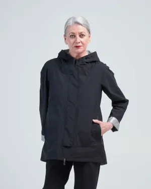 laminar-gortex hi/lo a-line waterproof jacket