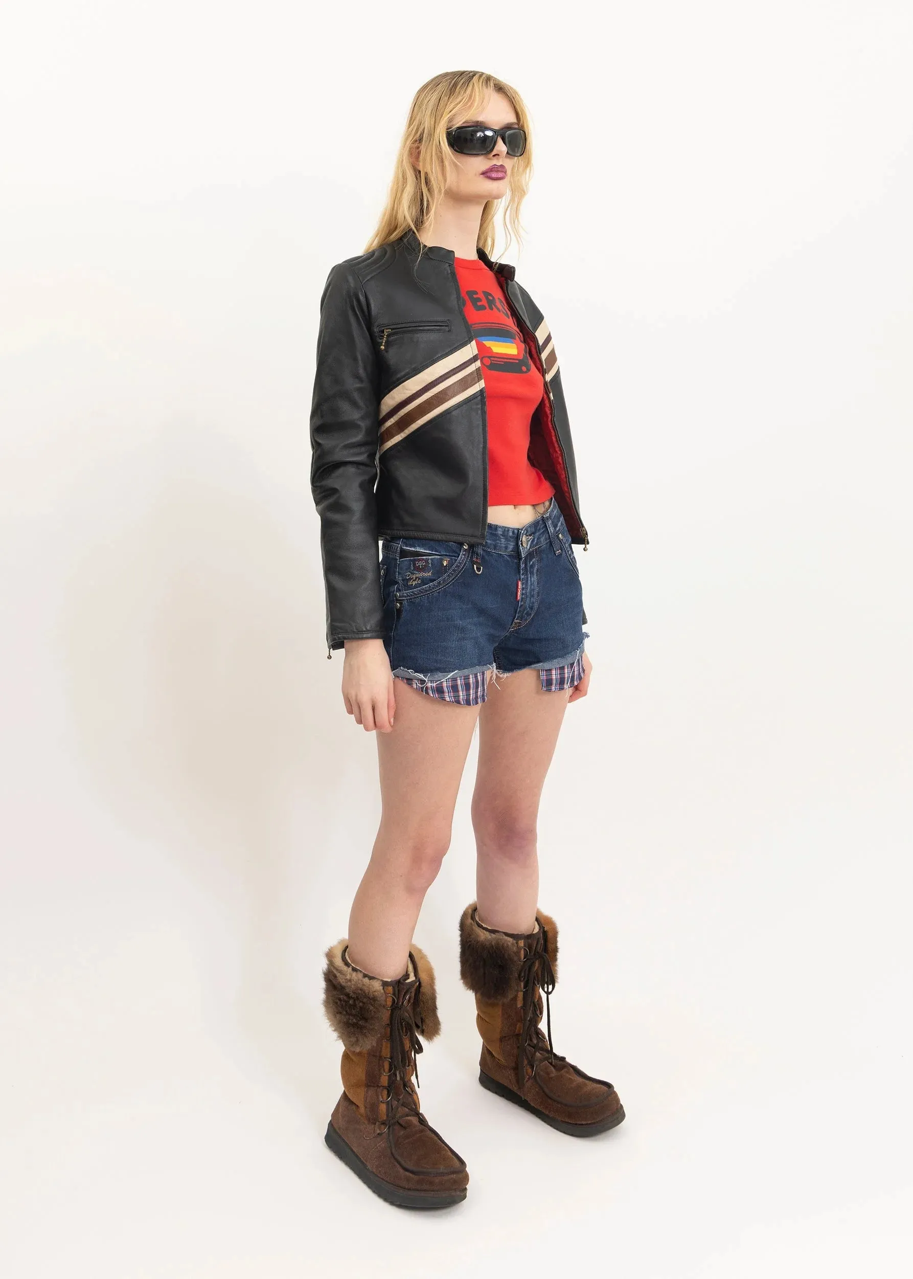 Leather moto jacket