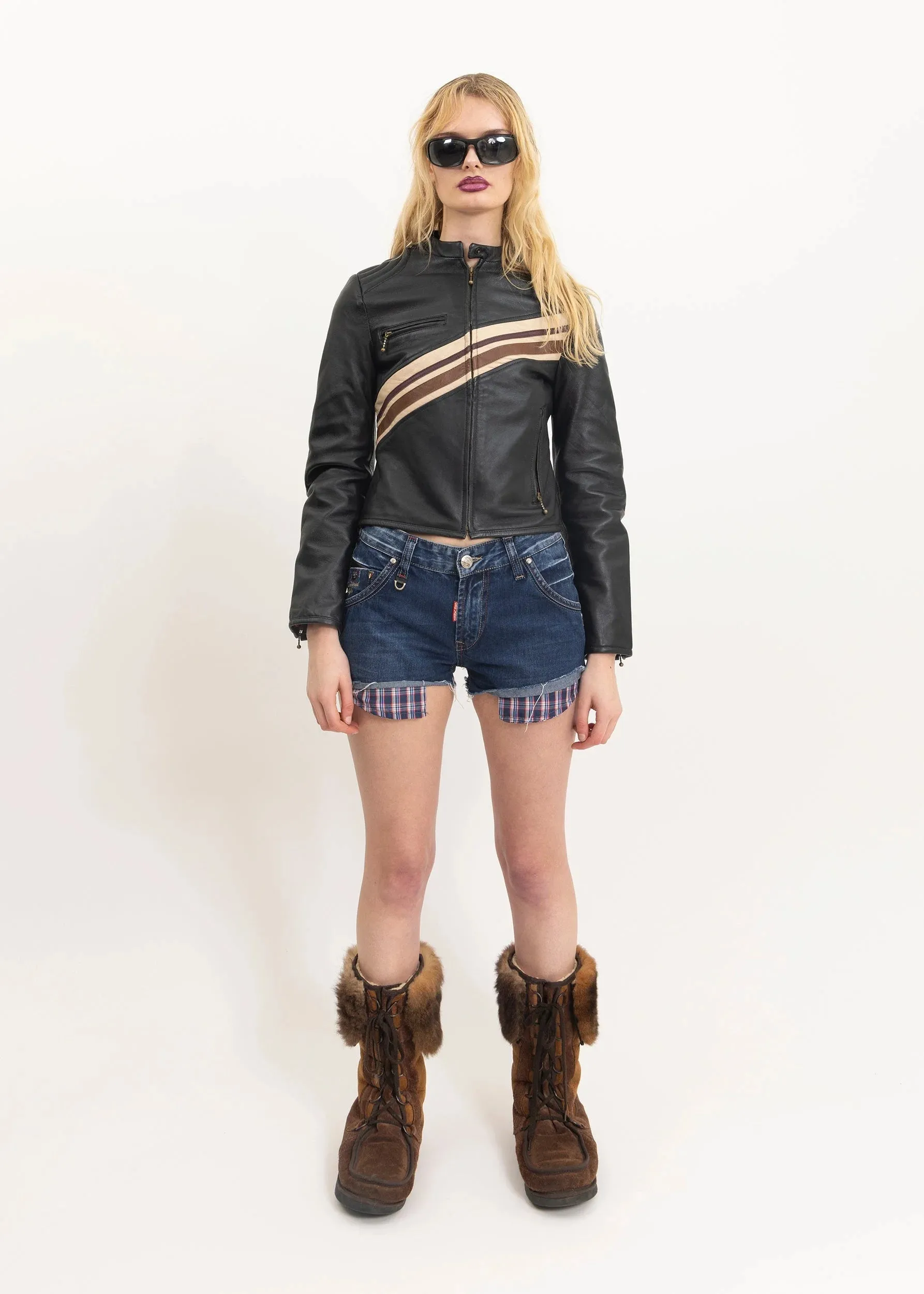 Leather moto jacket