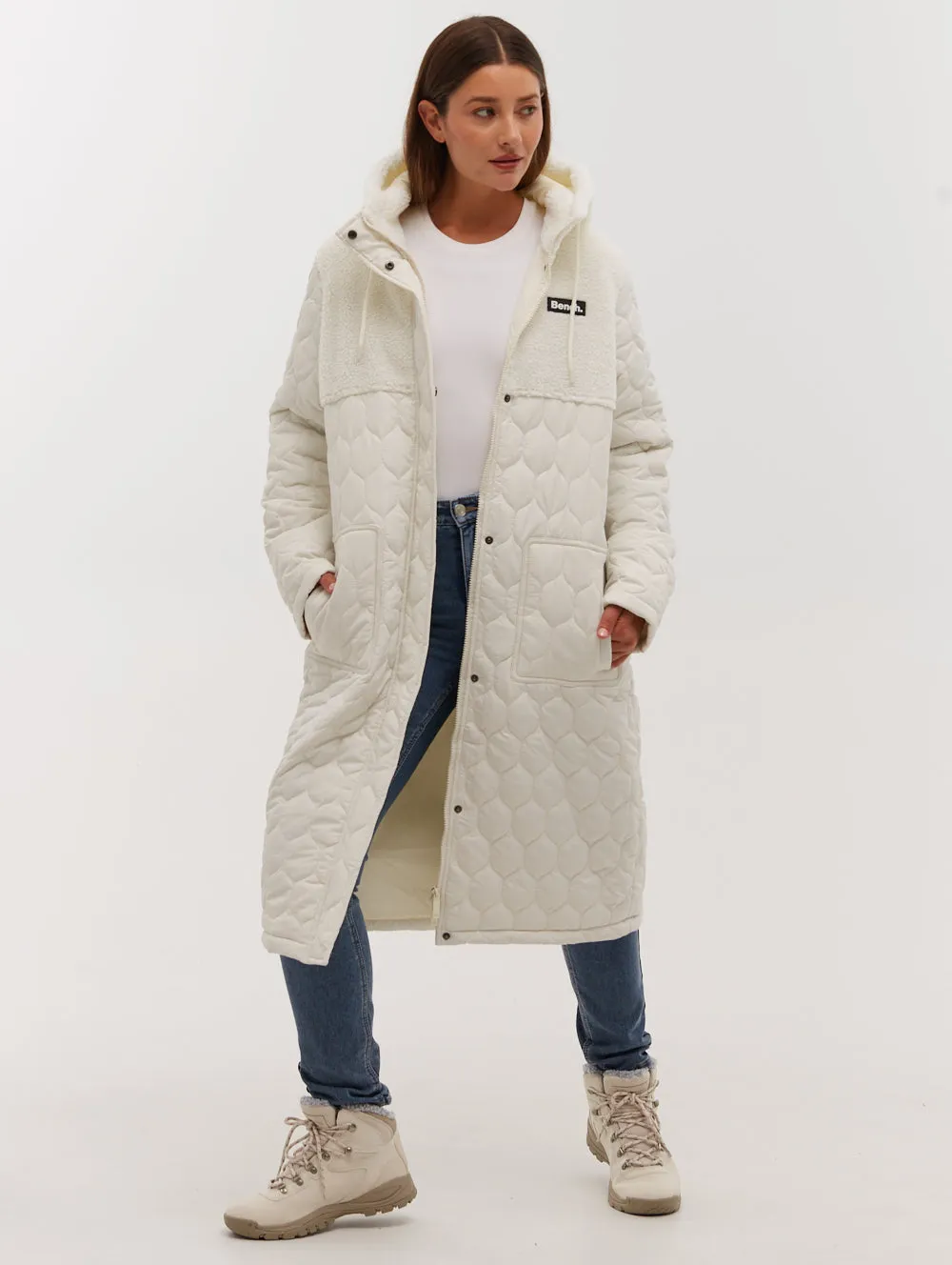 Lelah Honeycomb Quilted Longline Parka