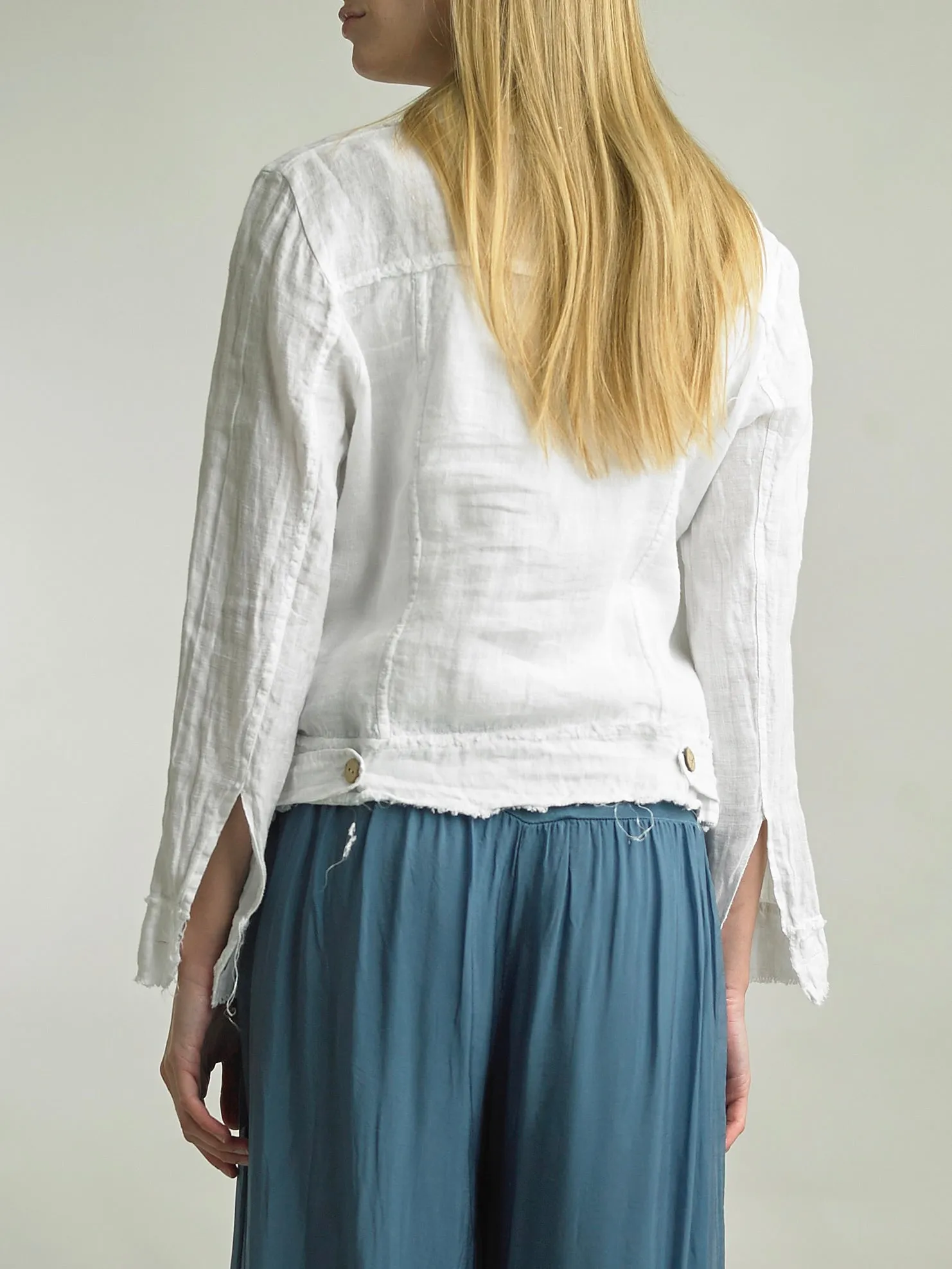 Linen Jean Jacket - White