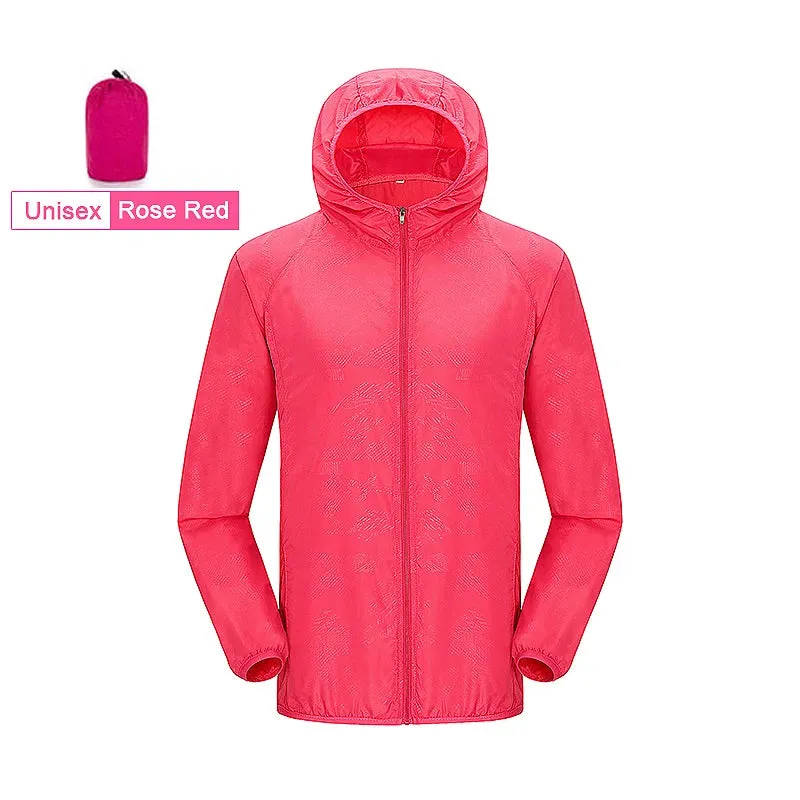LNGXO Unisex Hiking Jacket Men Women Waterproof Quick Dry Camping Windbreaker Outdoor Trekking Fishing Rain Coat Anti UV Clothes