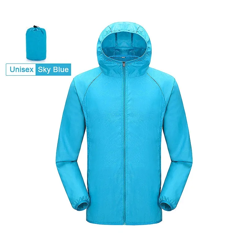 LNGXO Unisex Hiking Jacket Men Women Waterproof Quick Dry Camping Windbreaker Outdoor Trekking Fishing Rain Coat Anti UV Clothes