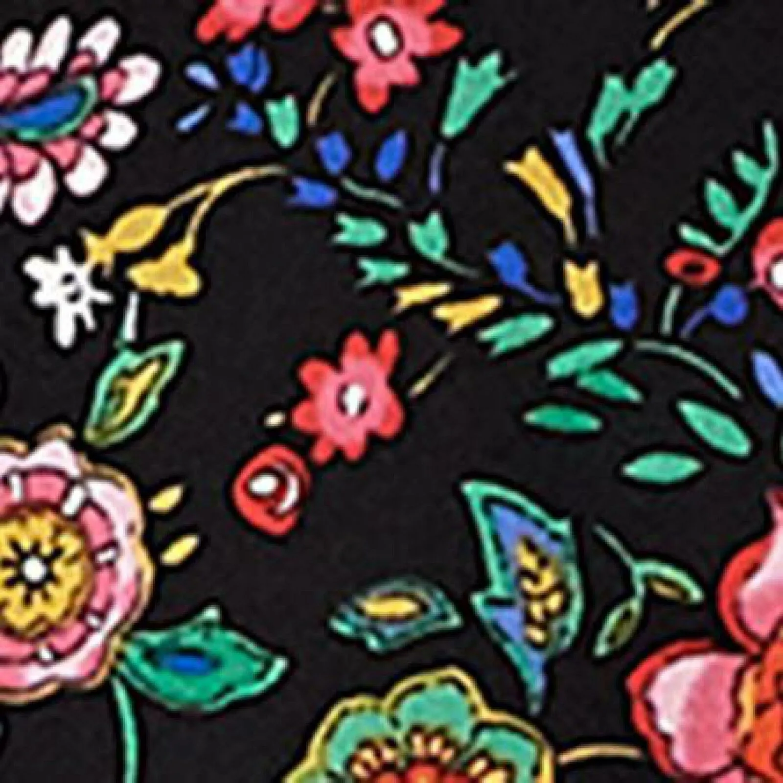 LOGO by Lori Goldstein Women's Mixed Print Picot Trim Woven Jacket Black Large
