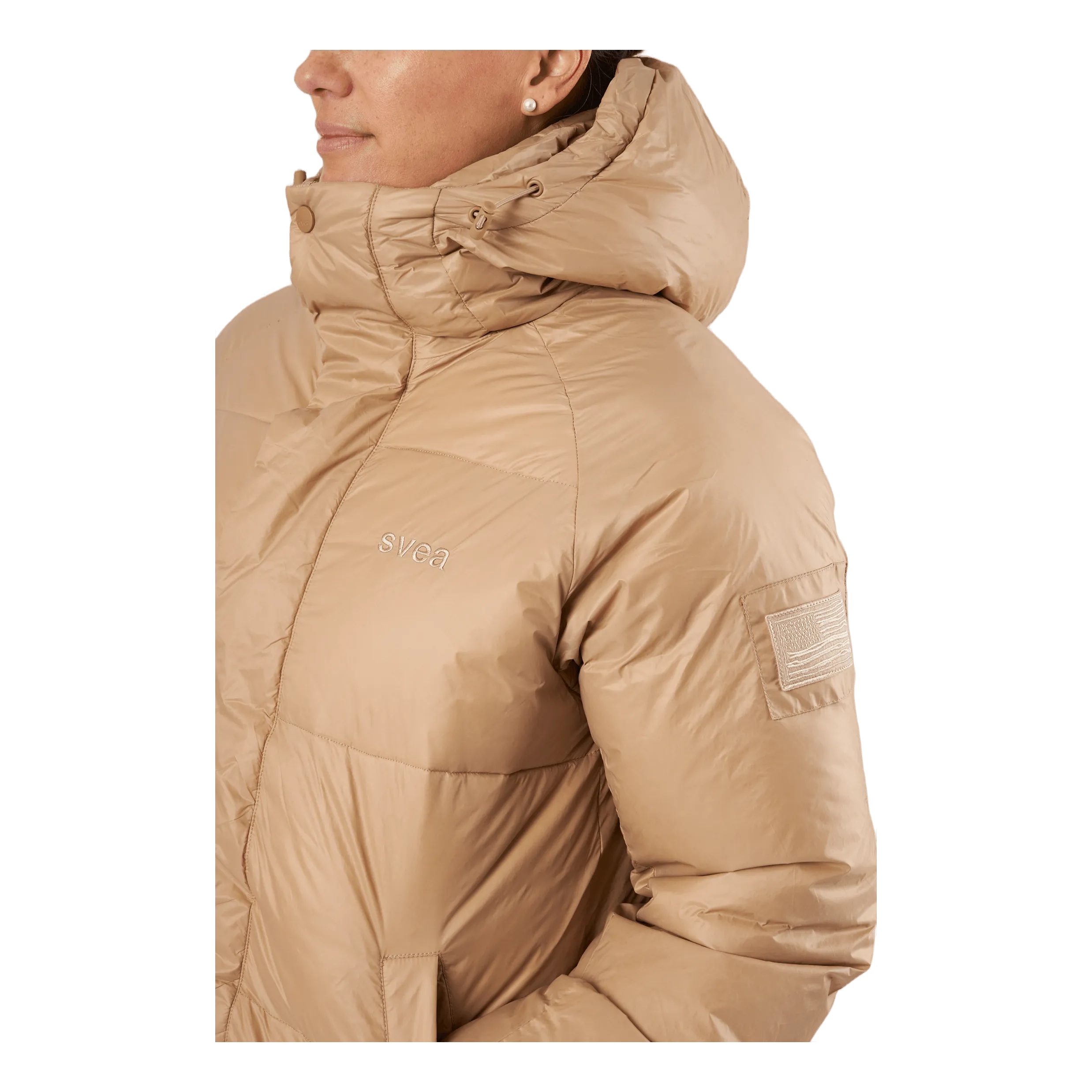 Loose Hood Coat Camel Brown