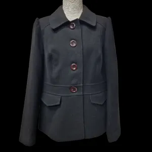 Marks & Spencer Womens Black Pea Coat UK 16