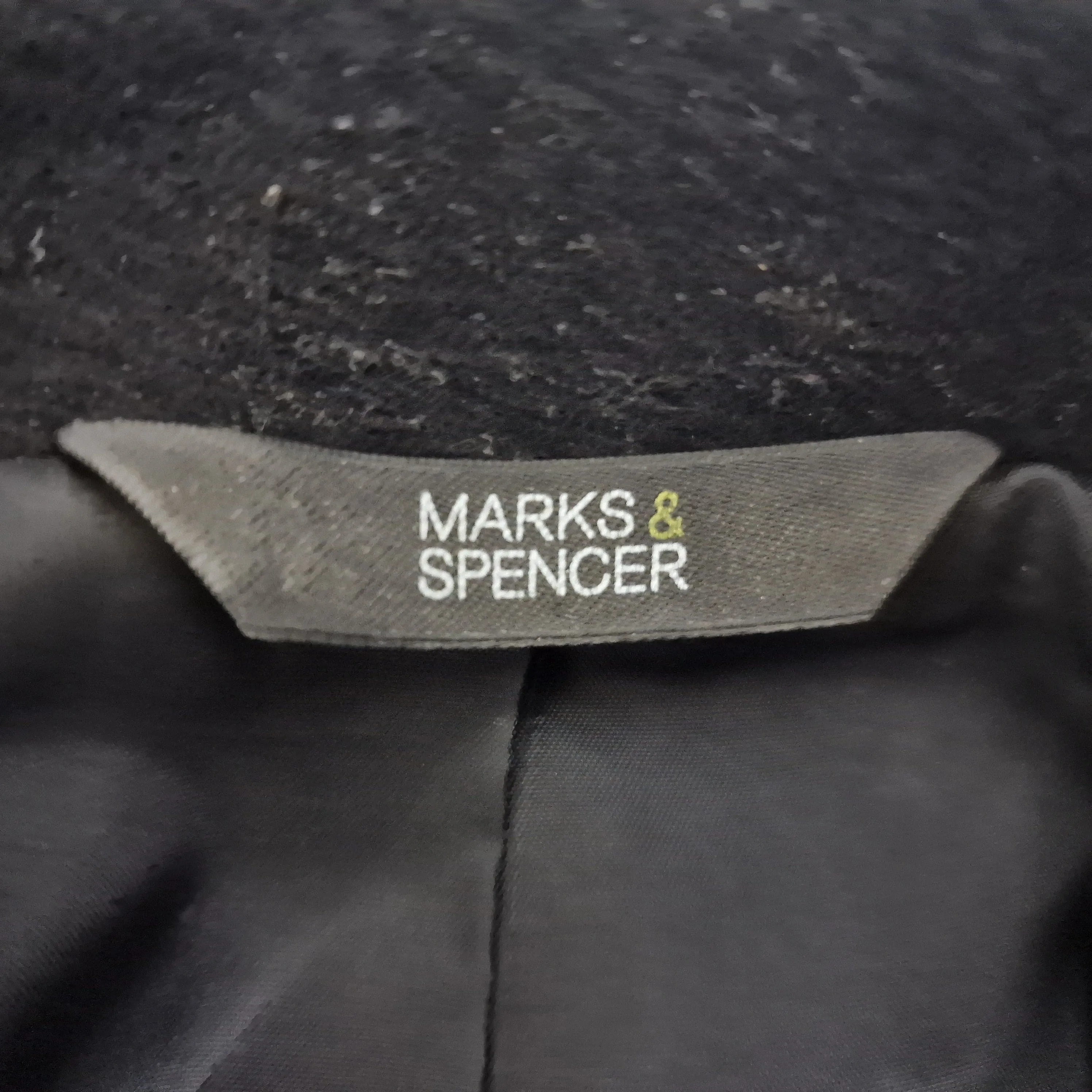 Marks & Spencer Womens Black Pea Coat UK 16