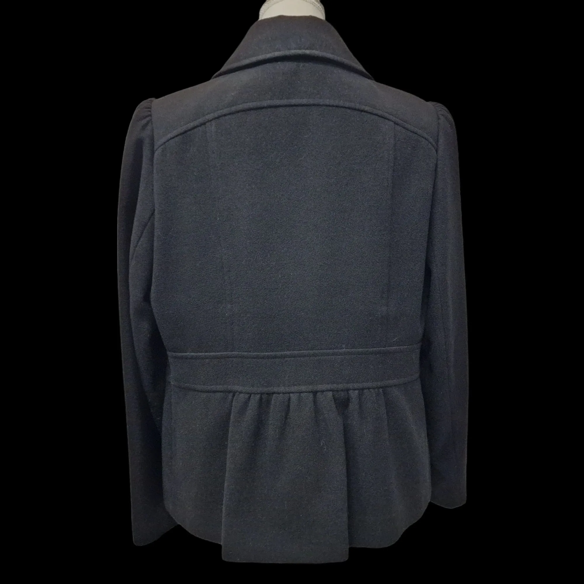 Marks & Spencer Womens Black Pea Coat UK 16