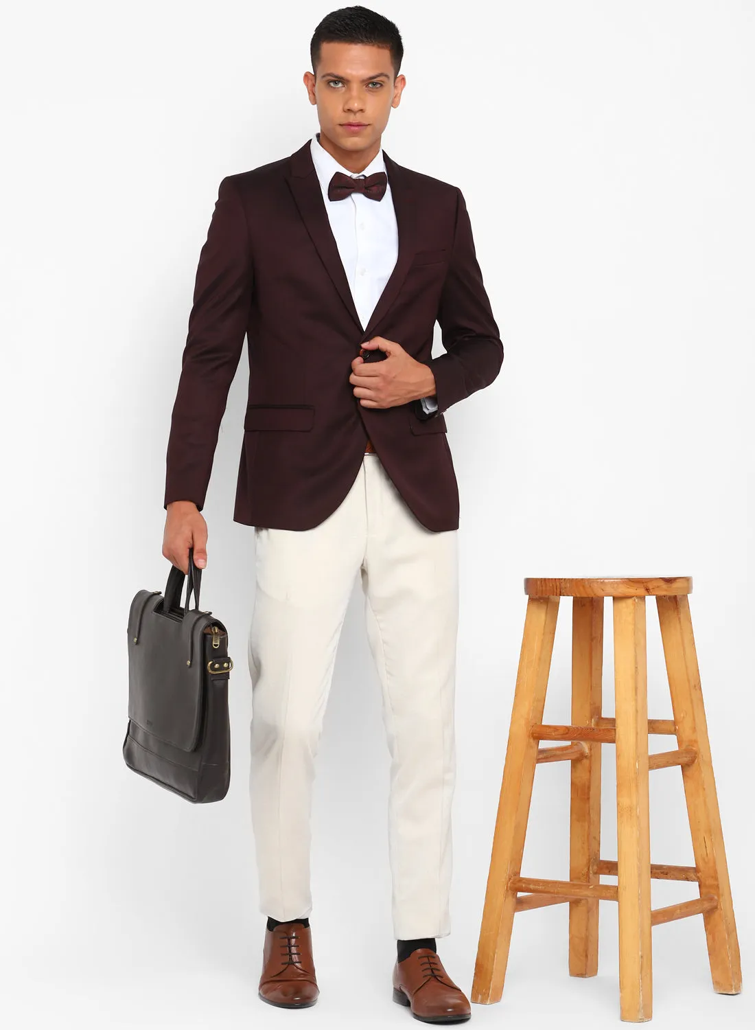 Maroon Birds Eye Peak Color Formal Jacket