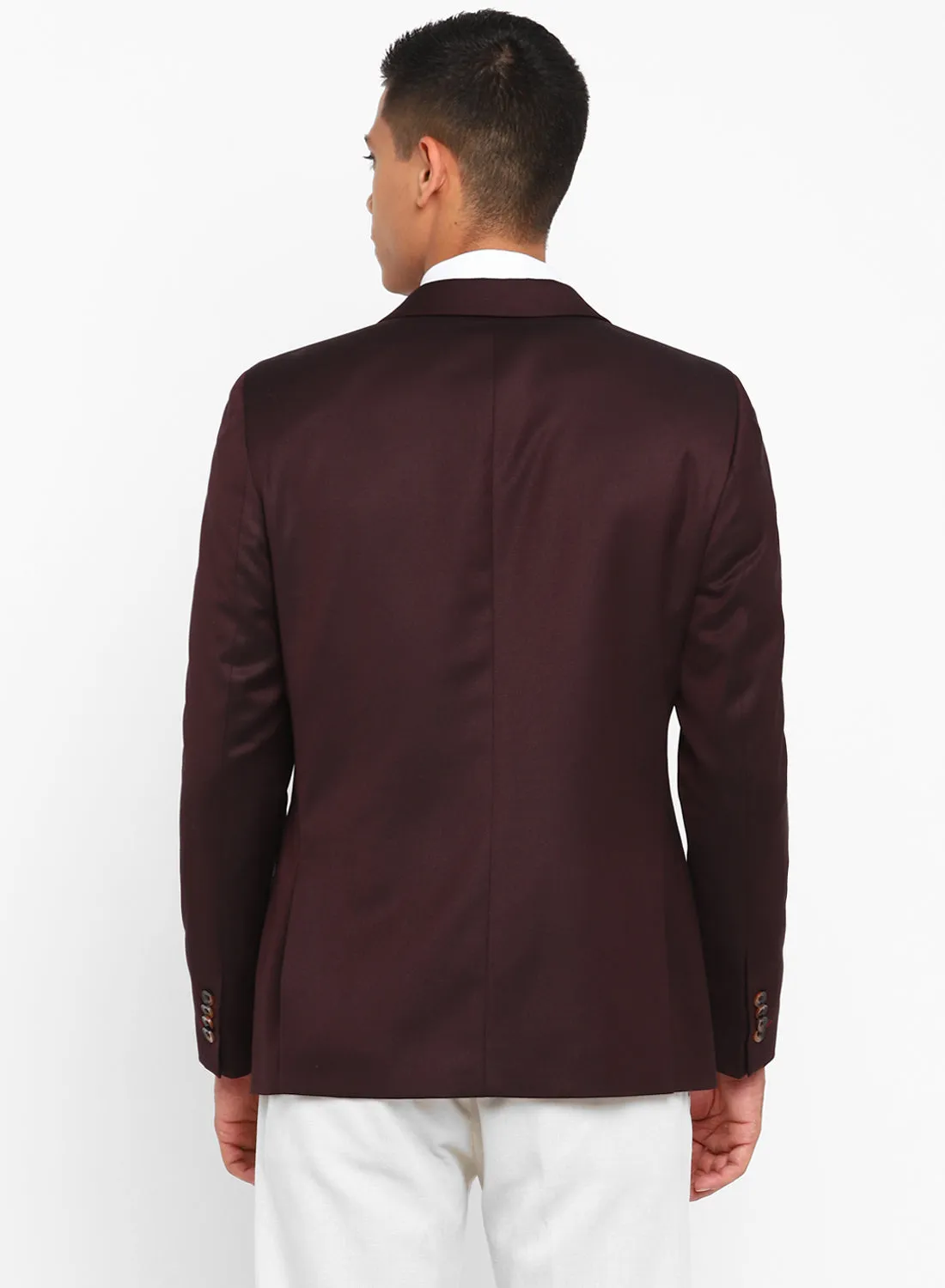 Maroon Birds Eye Peak Color Formal Jacket