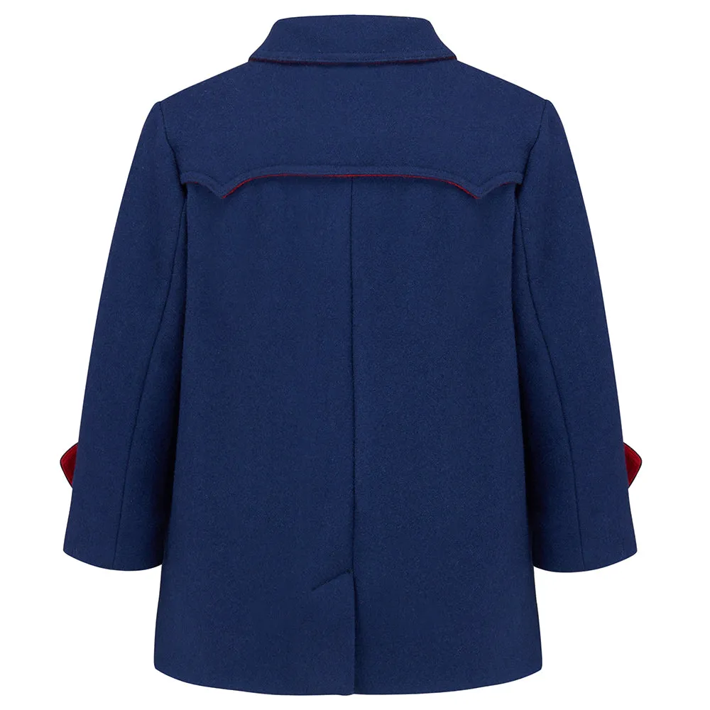 Marylebone Boys Pea Coat - Portland Blue