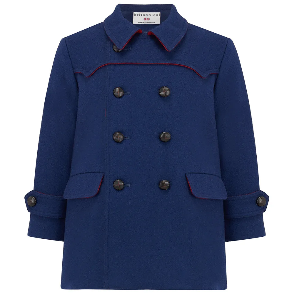 Marylebone Boys Pea Coat - Portland Blue