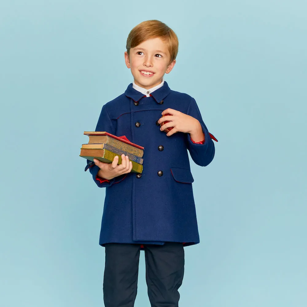 Marylebone Boys Pea Coat - Portland Blue
