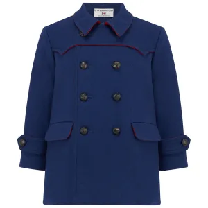Marylebone Boys Pea Coat - Portland Blue