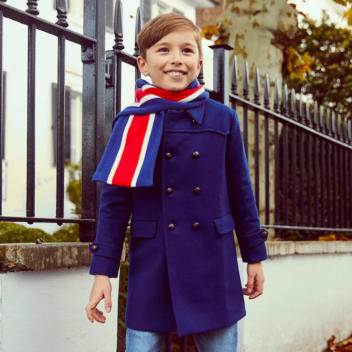 Marylebone Boys Pea Coat - Portland Blue