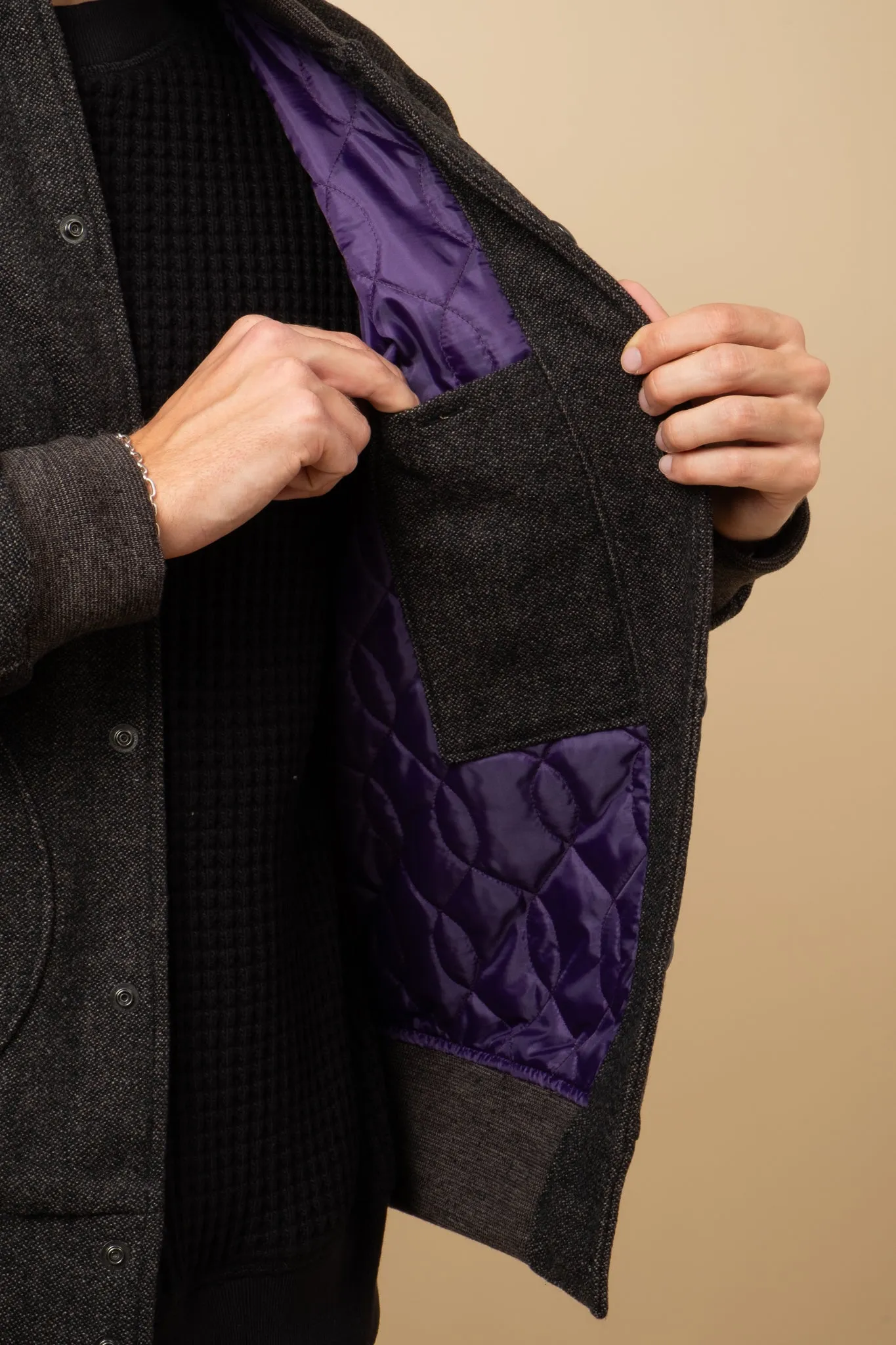 Melton Award Jacket - Black Mix