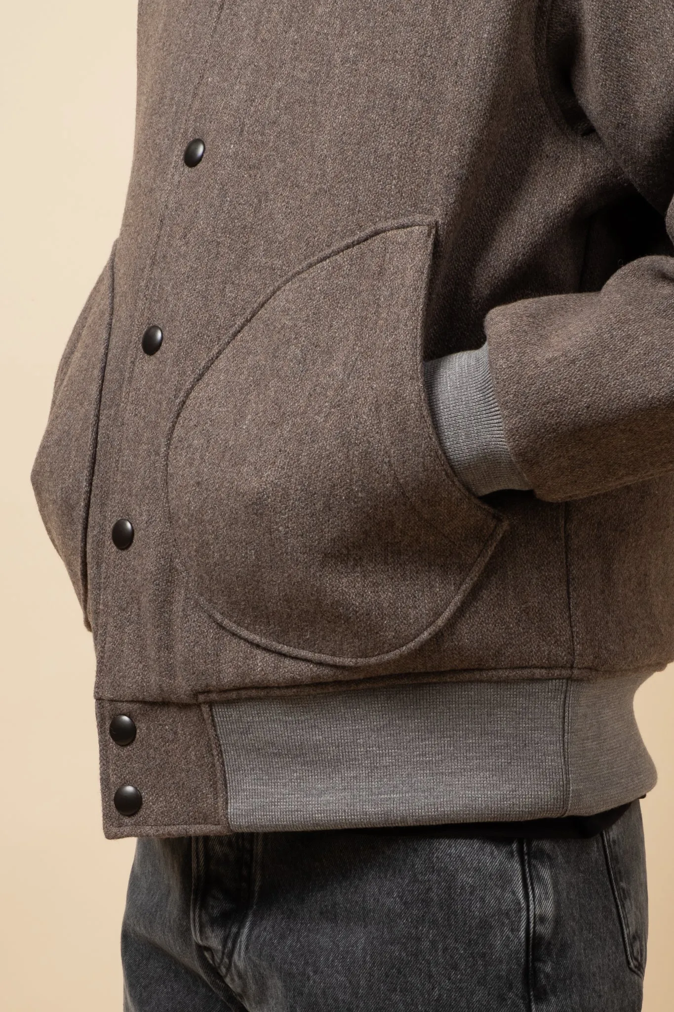 Melton Award Jacket - Sepia