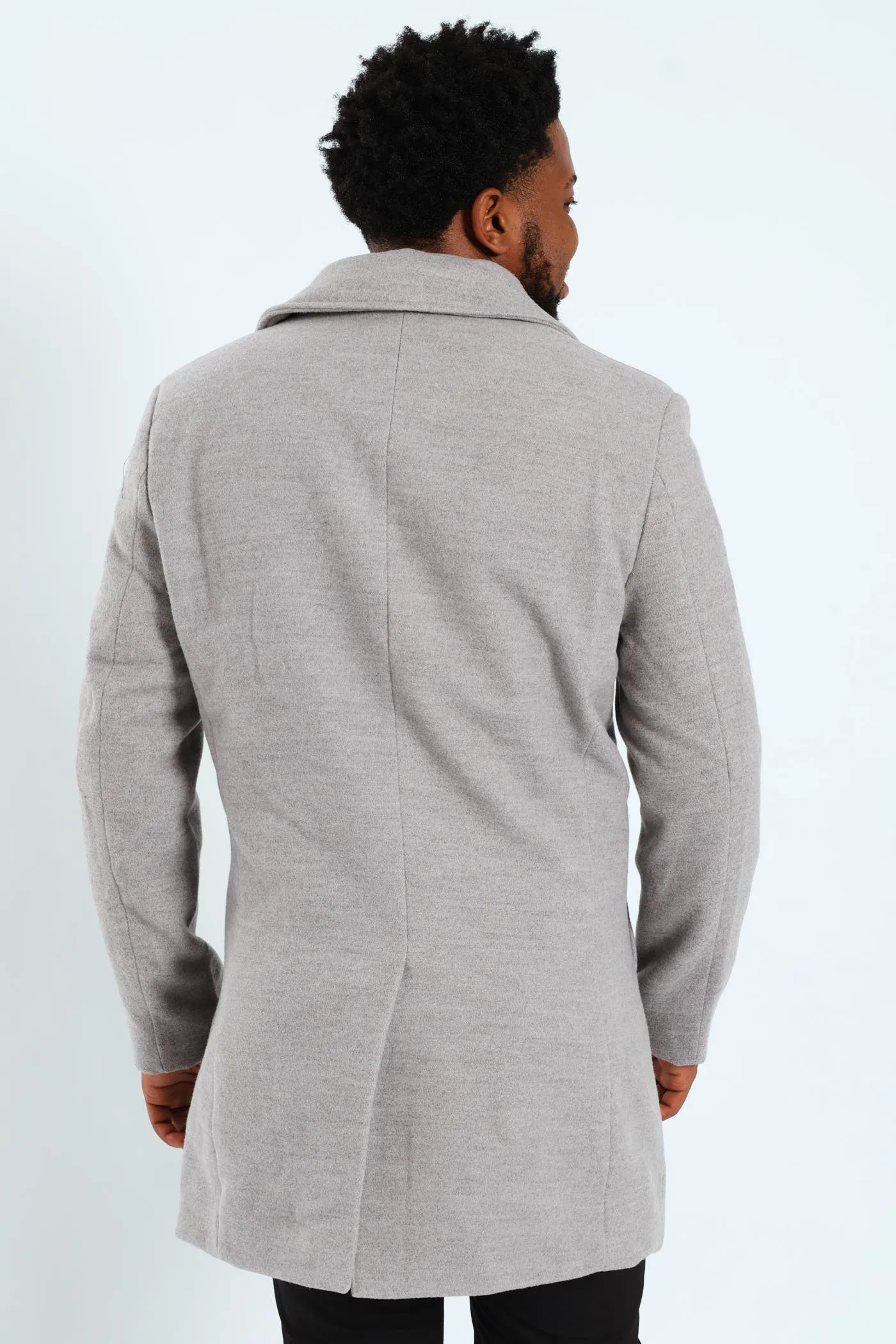 Melton Coat - Grey Melange