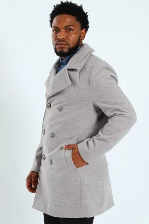 Melton Coat - Grey Melange