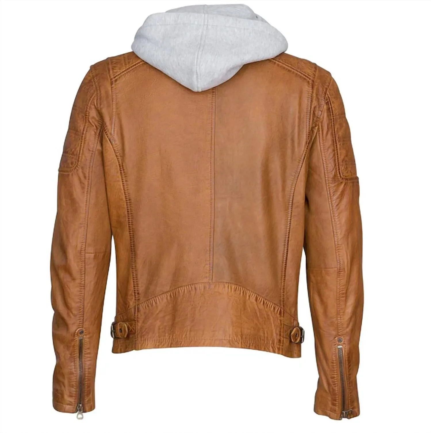 Men Biko Leather Jacket In Cognac