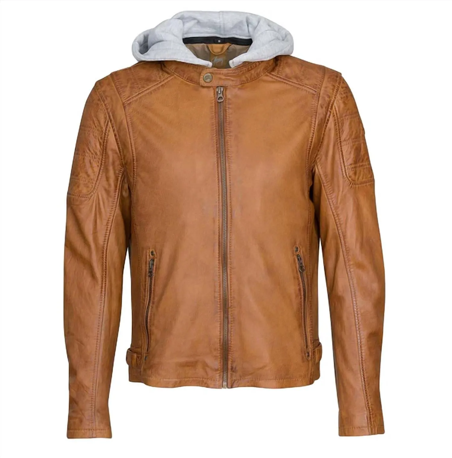 Men Biko Leather Jacket In Cognac